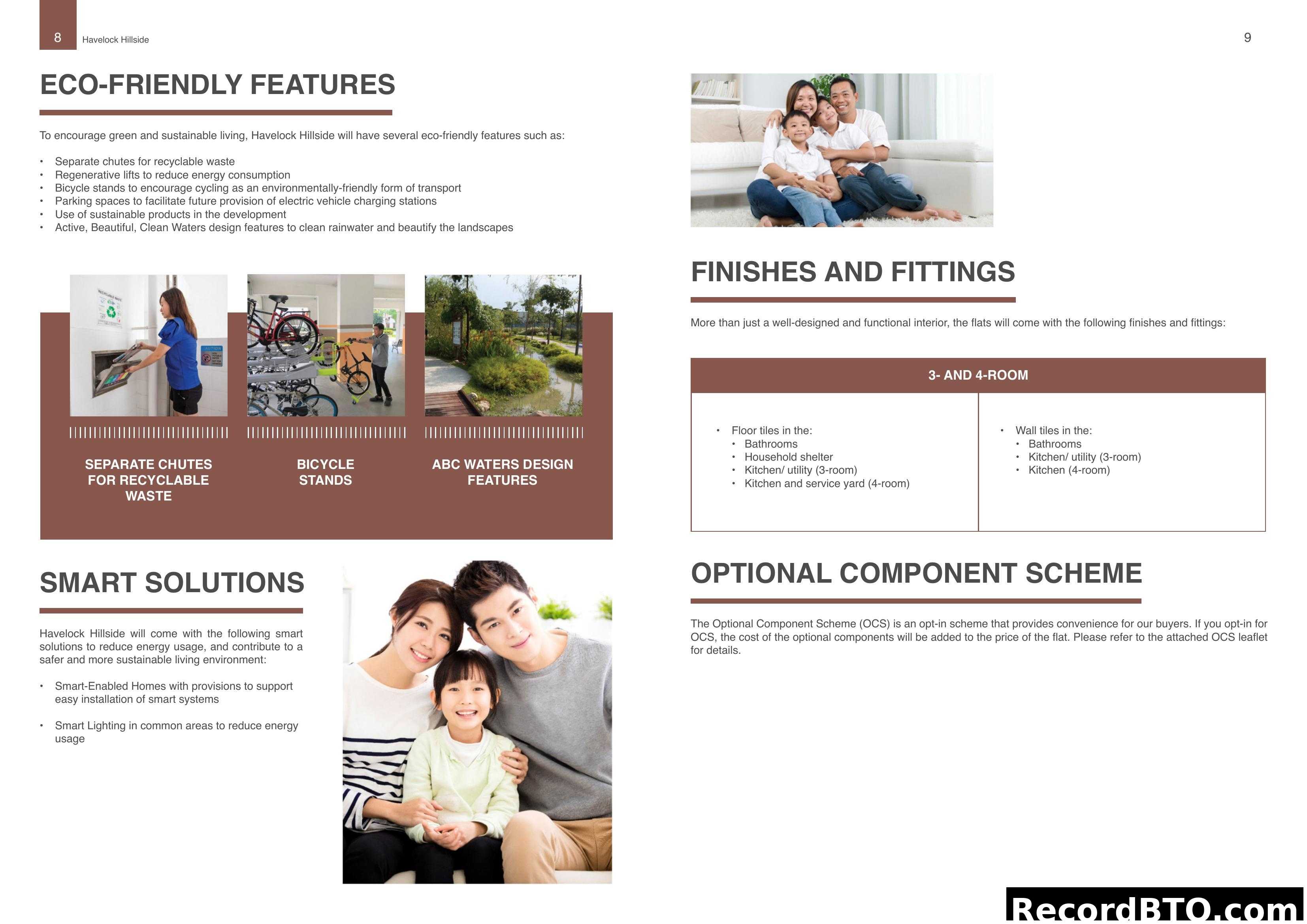 Havelock Hillside Features, Finishes & Optional Scheme