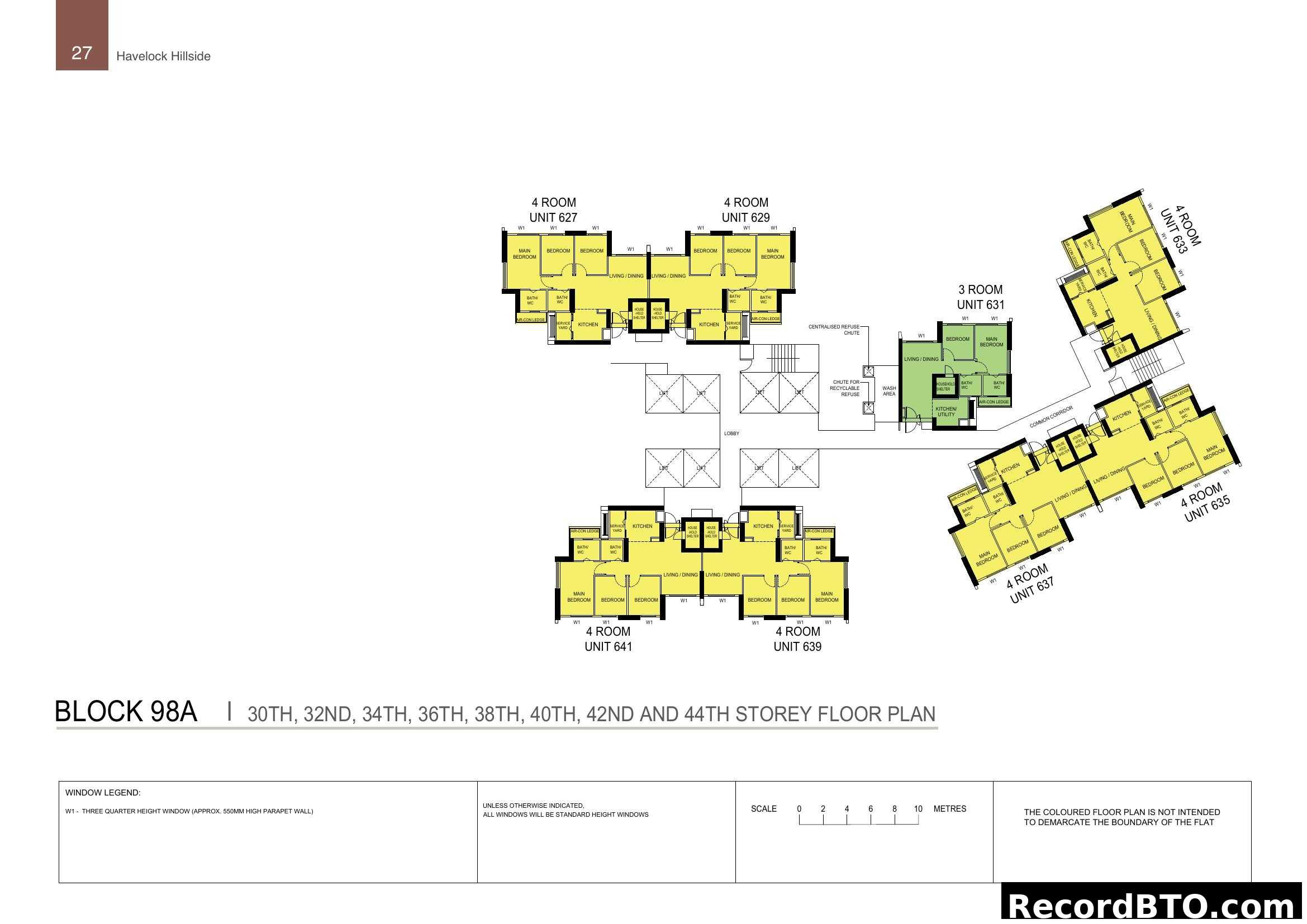 Havelock Hillside Block 98A Floor Plan (30th-44th Storey)