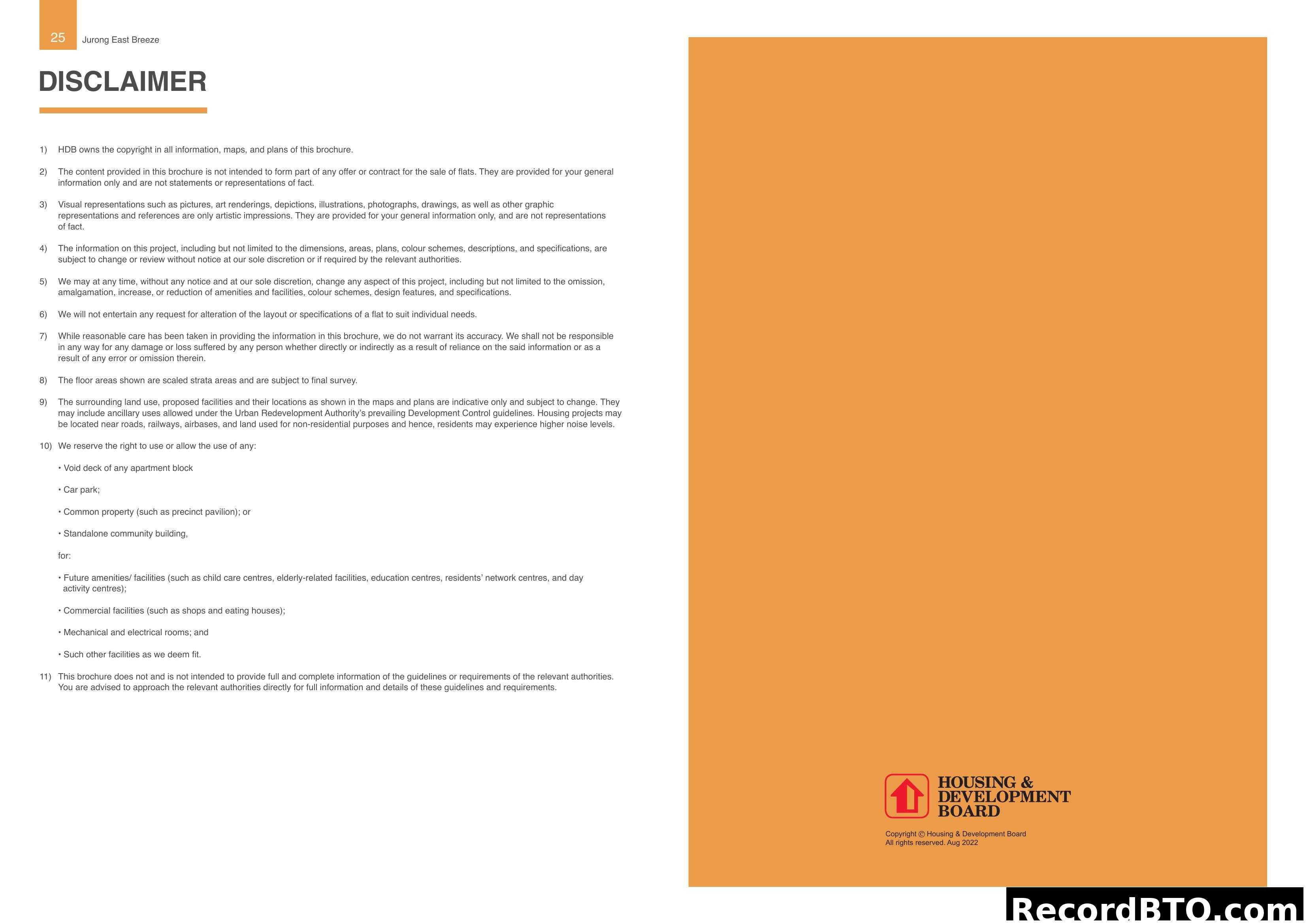 Jurong East Breeze Disclaimer Page