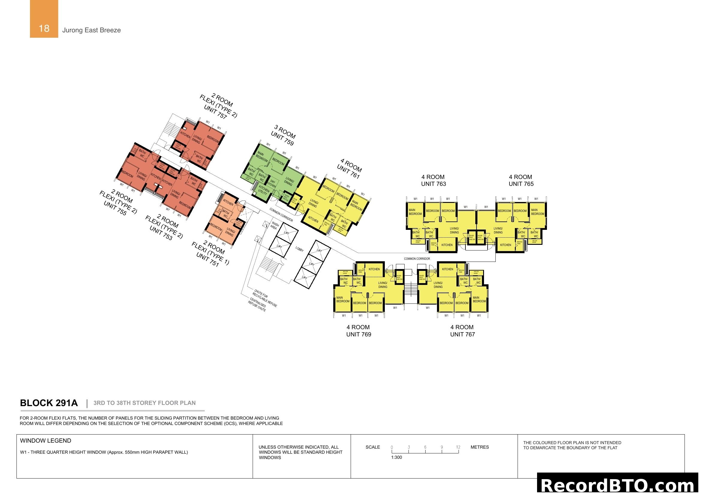 Jurong East Breeze Block 291A Floor Plans (3rd-38th Storey)