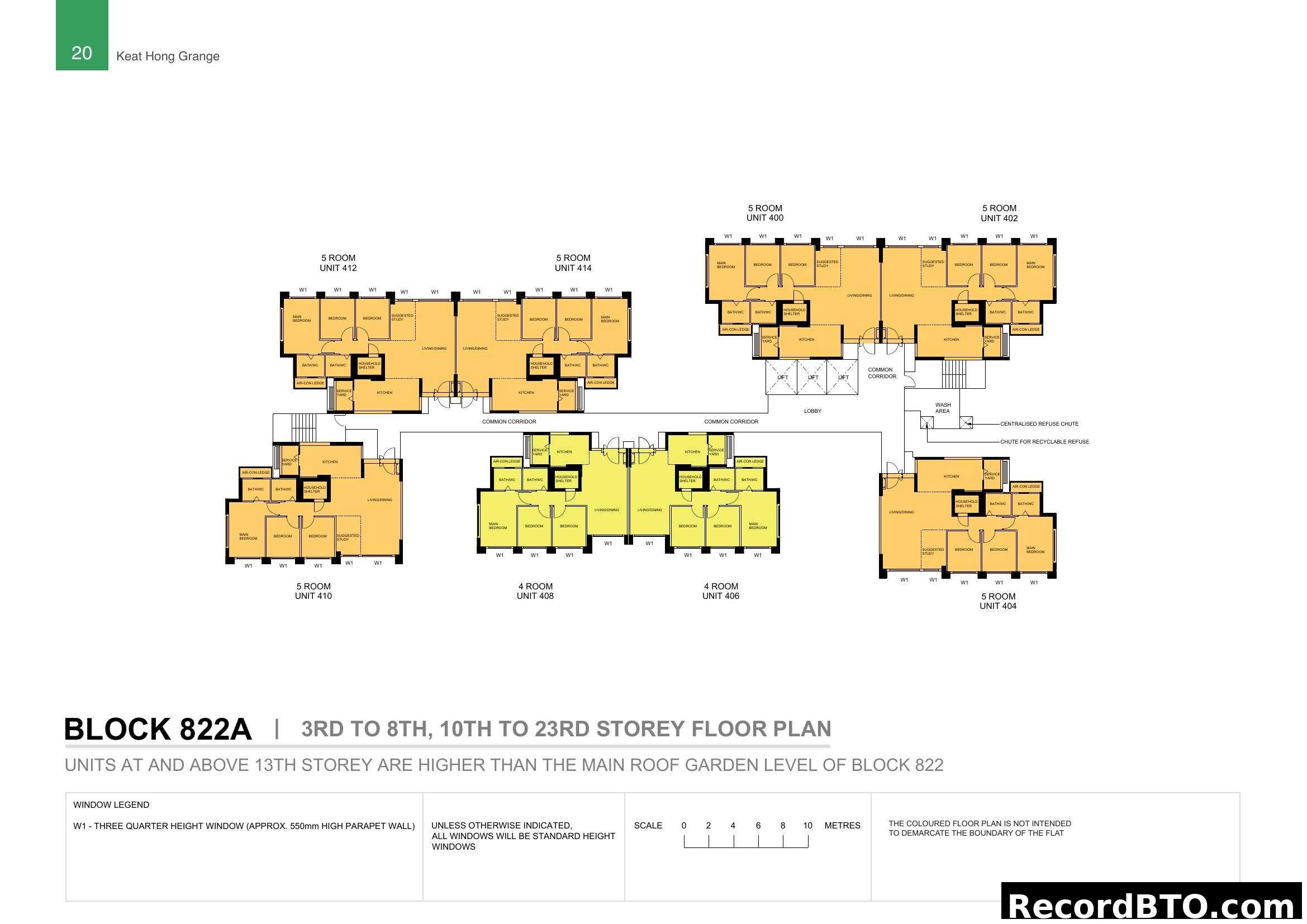 Block 822A Floor Plan (3rd-8th, 10th-23rd Storey)