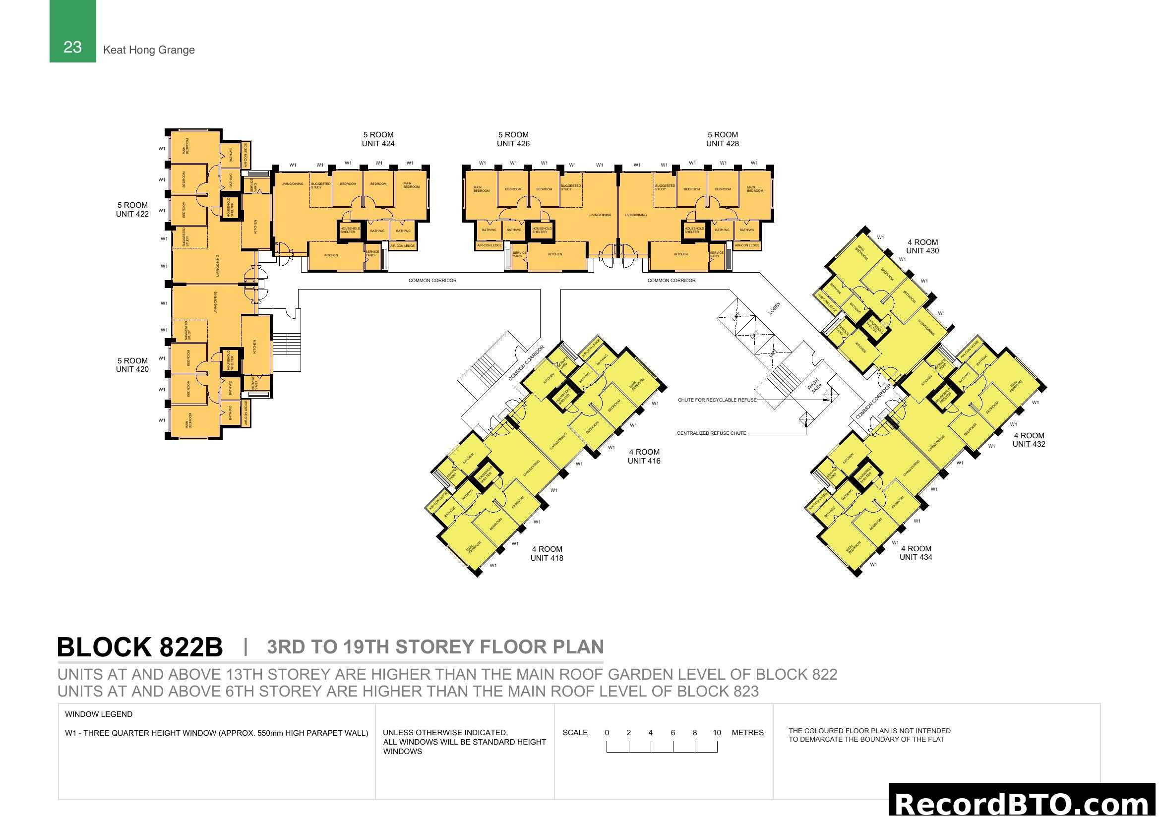 Block 822B 3rd to 19th Storey Floor Plan