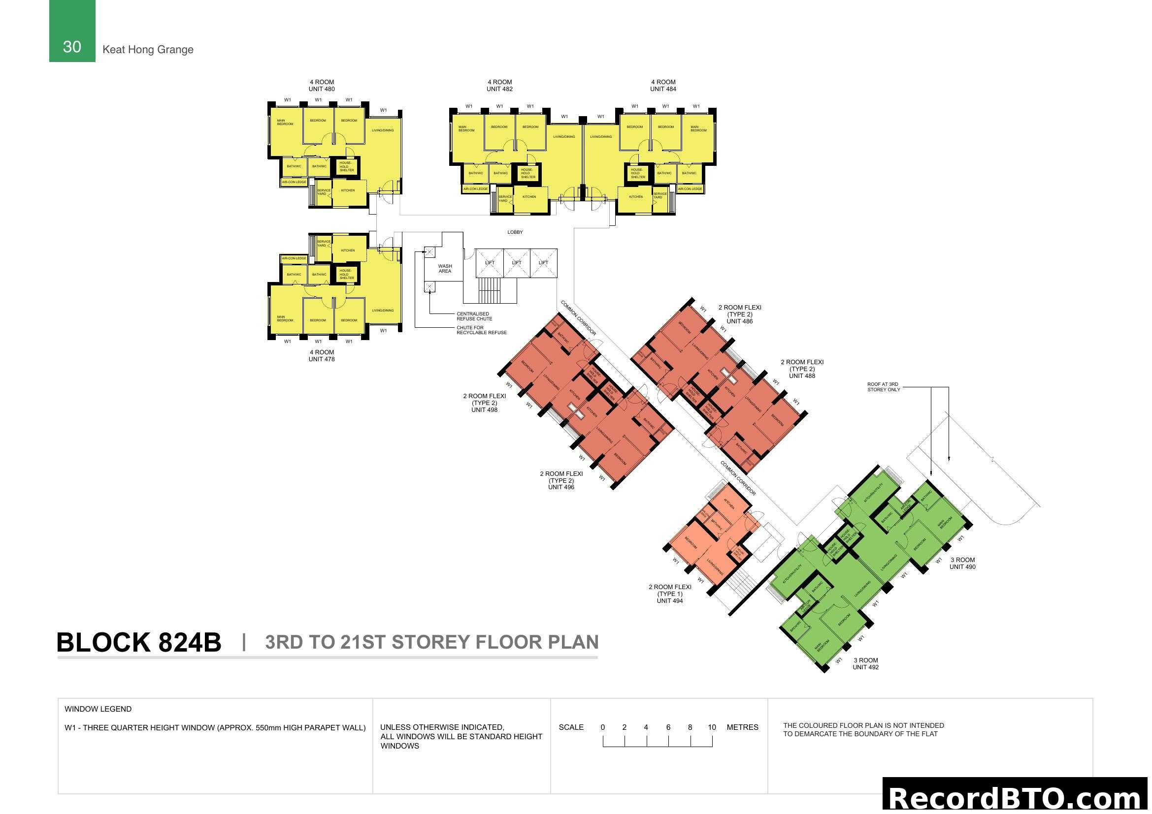 Keat Hong Grange Block 824B Floor Plan (3rd-21st Storey)