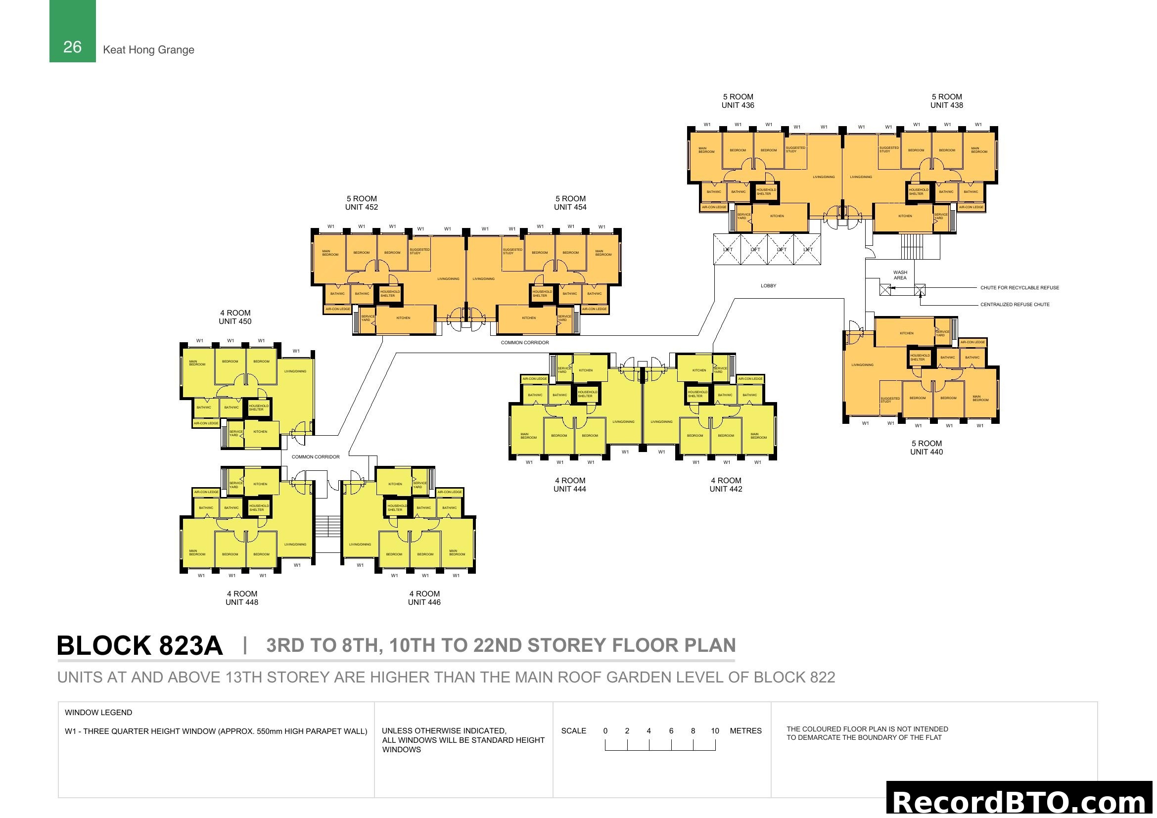 Block 823A Floor Plan (3rd to 8th, 10th-22nd Storey)