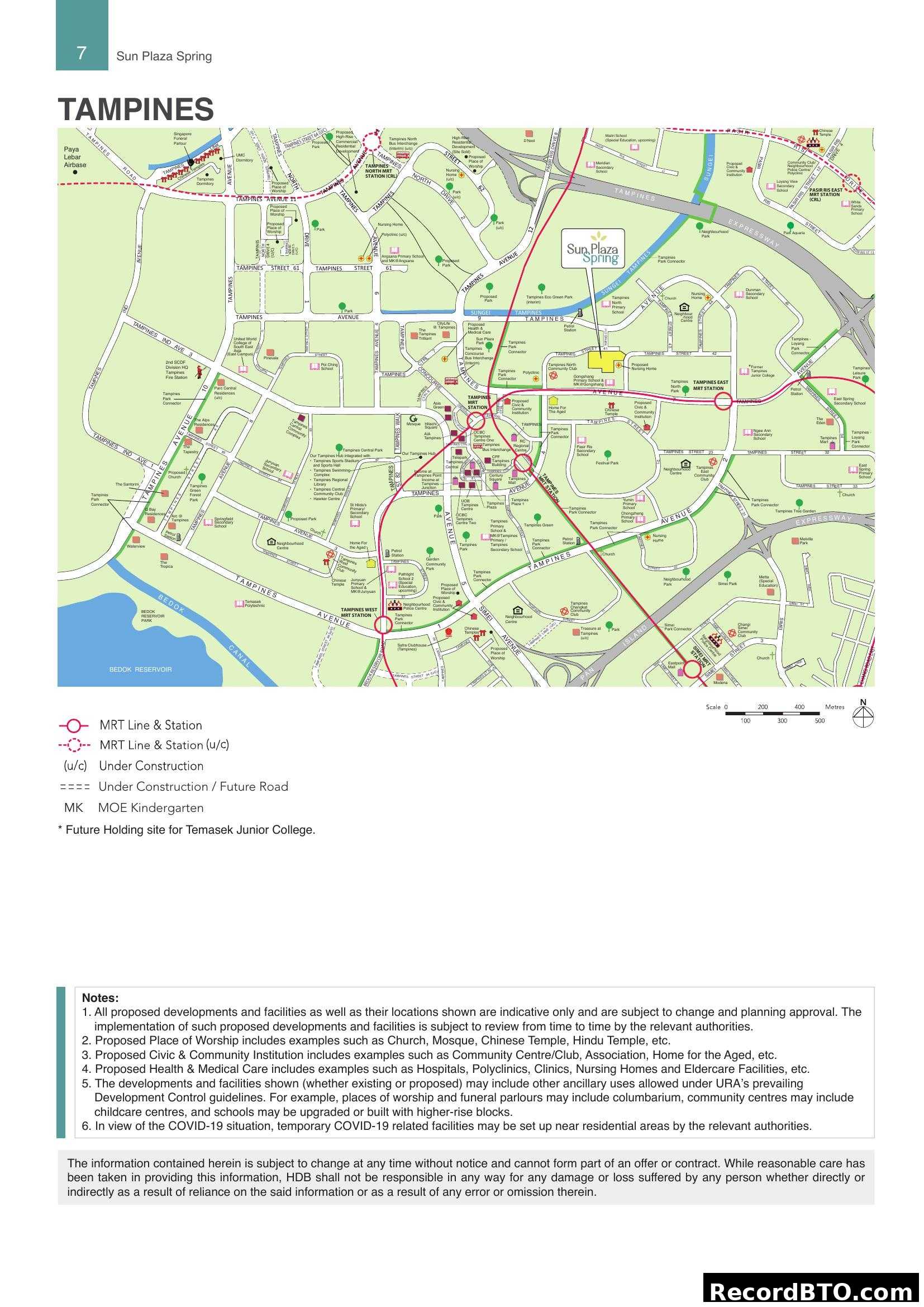 Tampines Area Location Map (Sun Plaza Spring)
