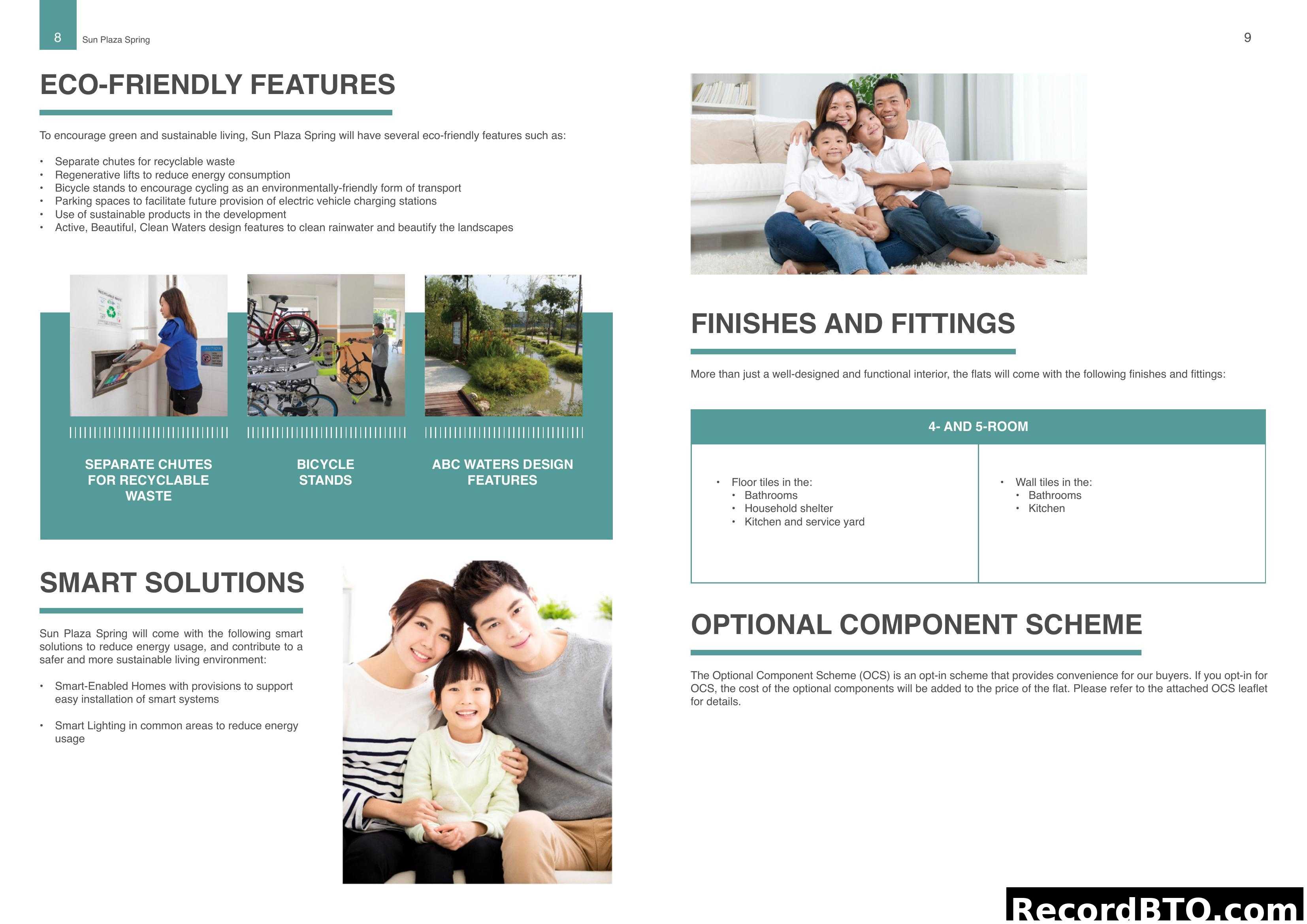 Sun Plaza Spring Features, Fittings & Options