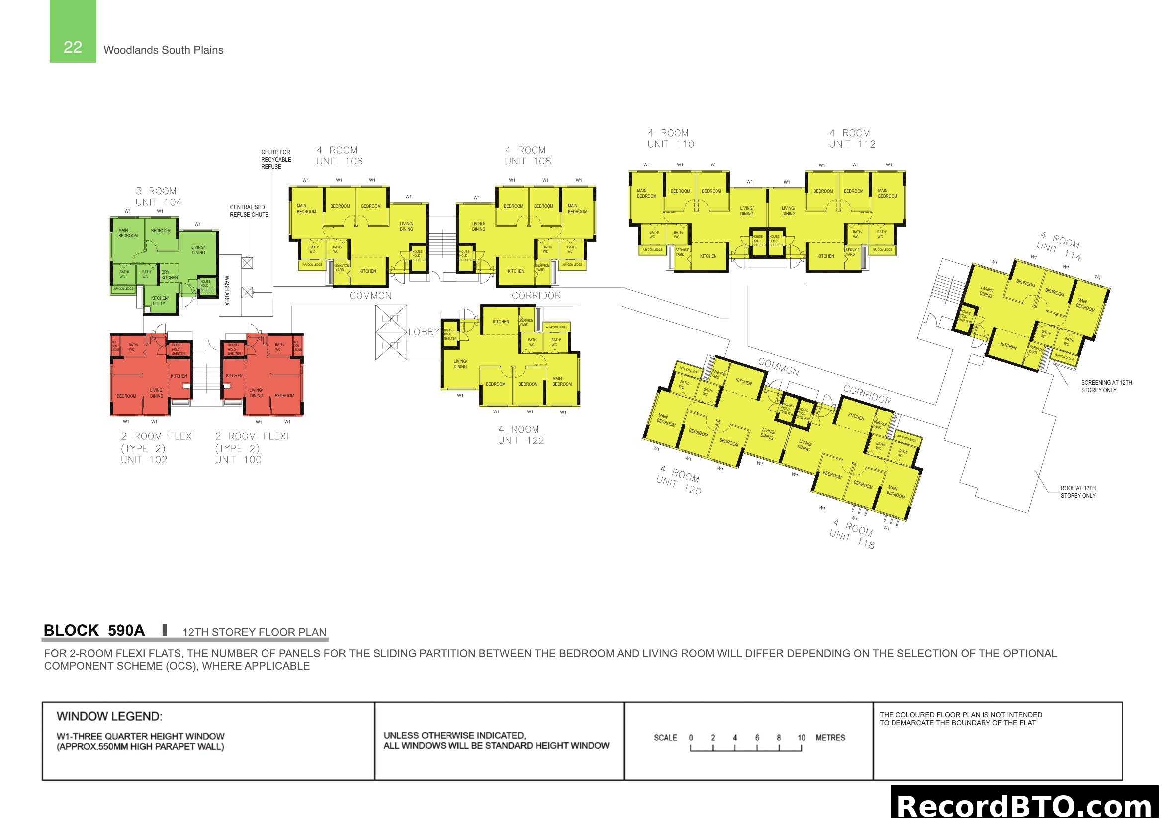 Block 590A 12th Storey Floor Plan, Woodlands South Plains