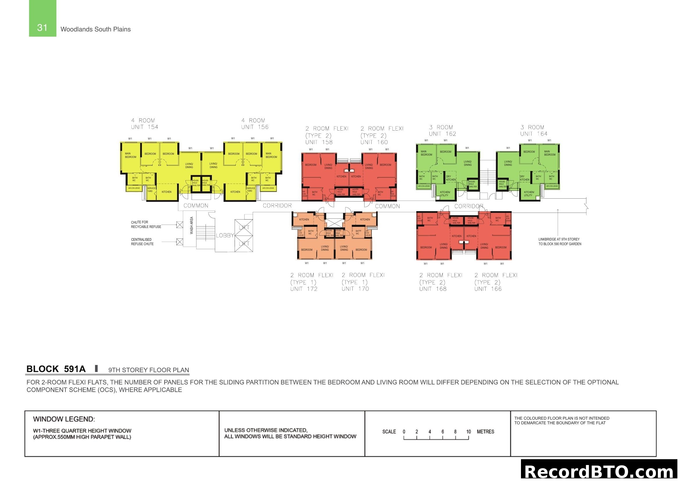 Block 591A: 9th Storey Floor Plan with Multiple Unit Types