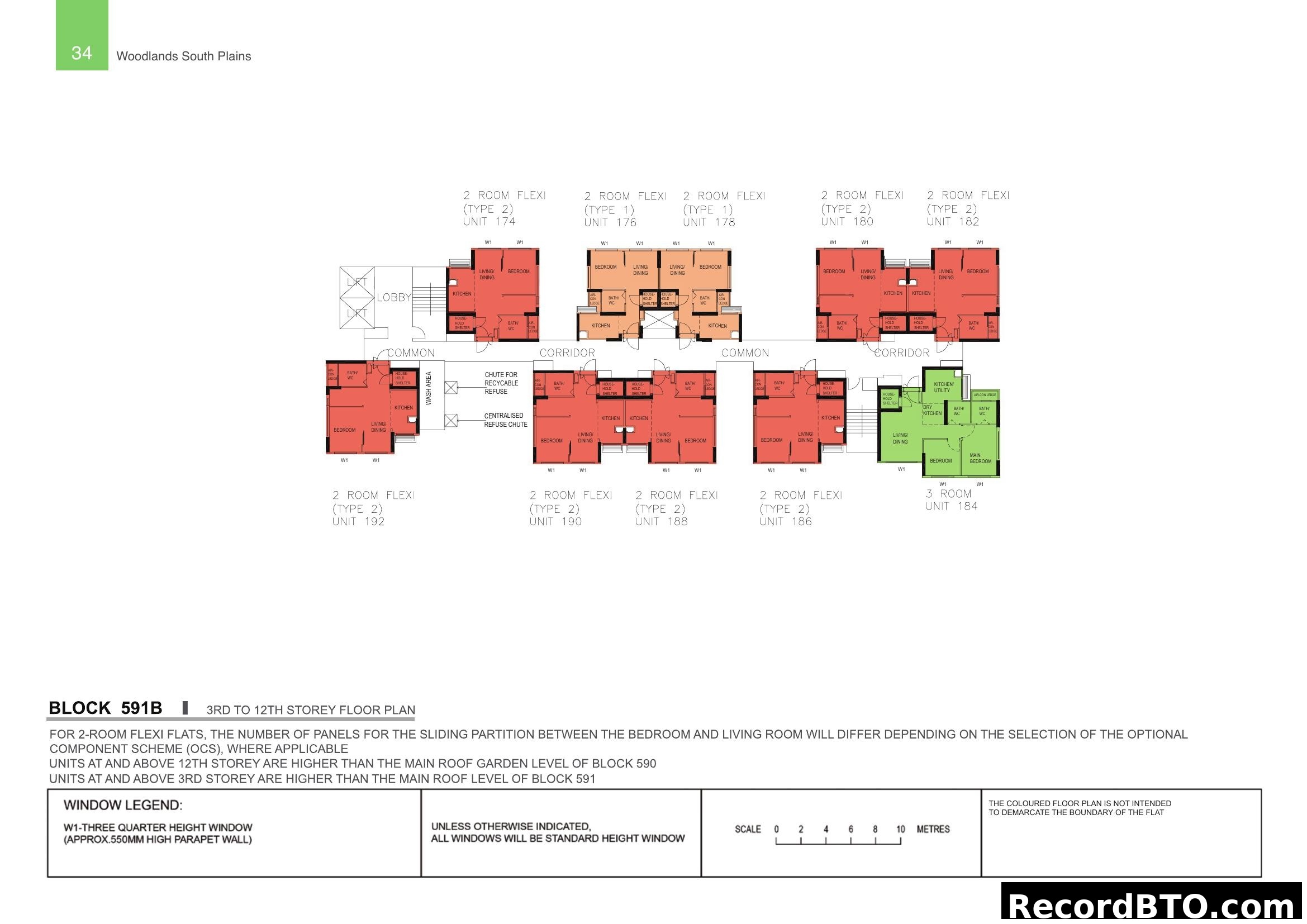 Woodlands South Plains Block 591B 3rd to 12th Storey Floor Plan