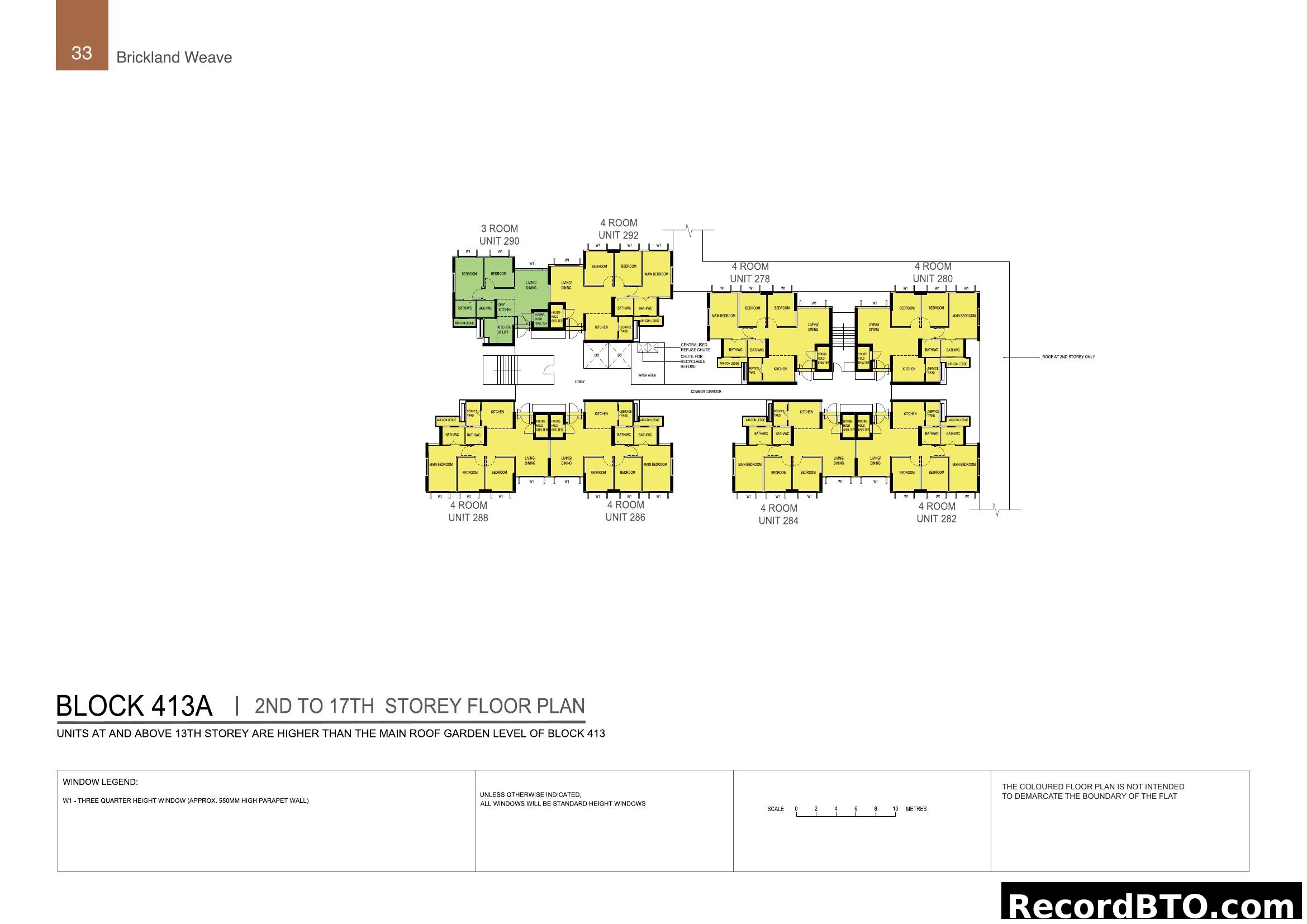 Block 413A Floor Plan (2nd to 17th Storey) - Brickland Weave