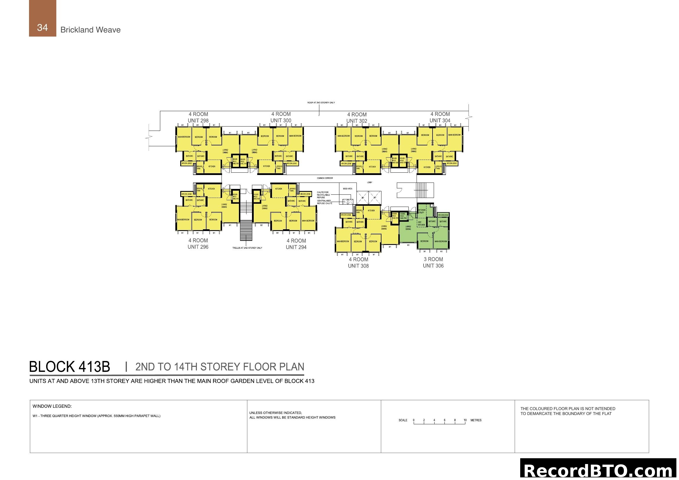Block 413B 2nd-14th Storey Floor Plan