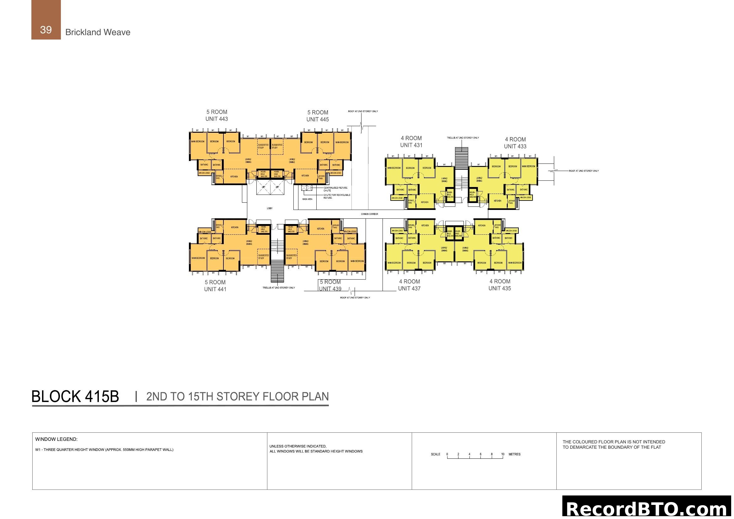Brickland Weave Block 415B 2nd-15th Storey Floor Plan