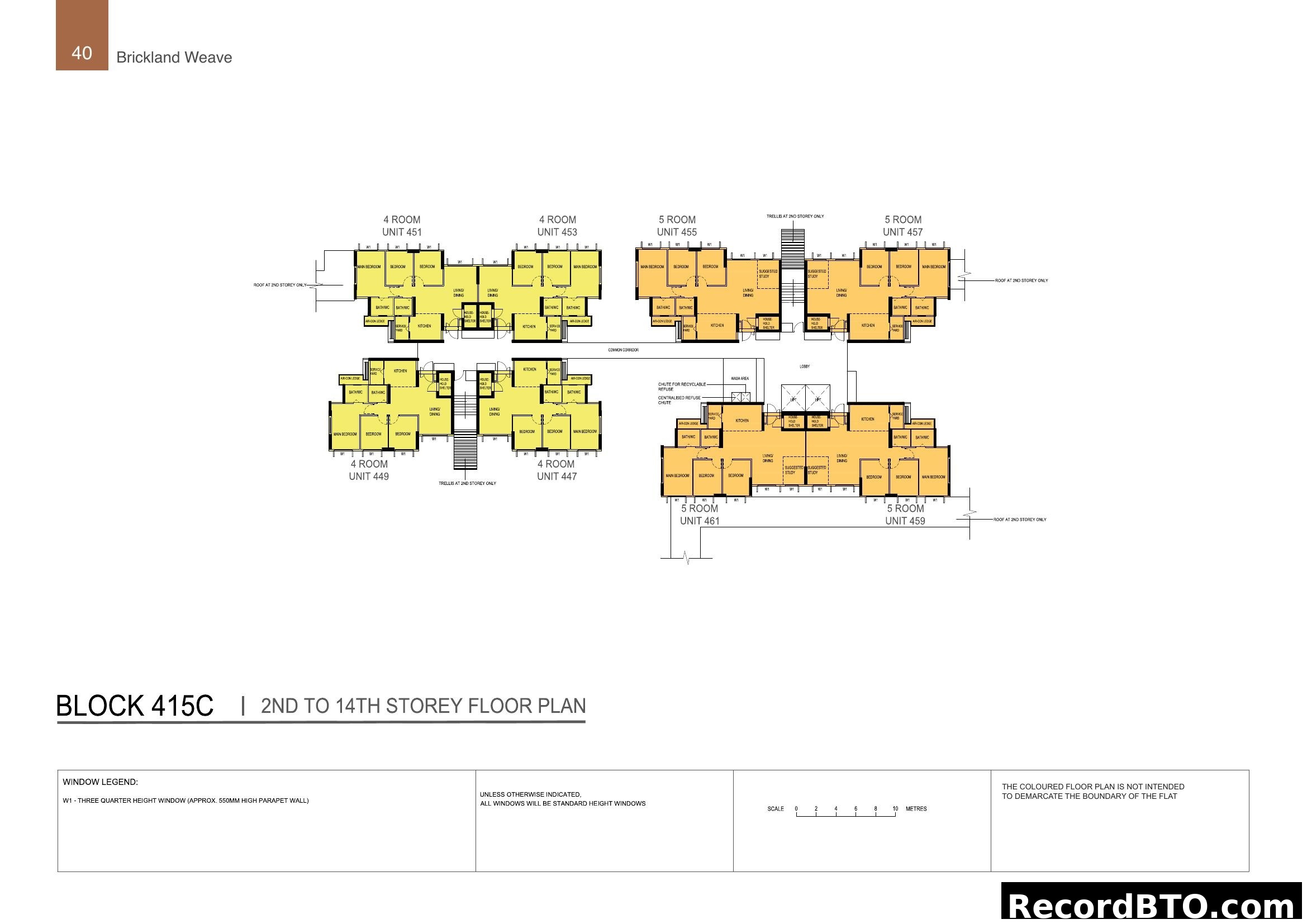 Block 415C 2nd-14th Storey Floor Plan - Brickland Weave