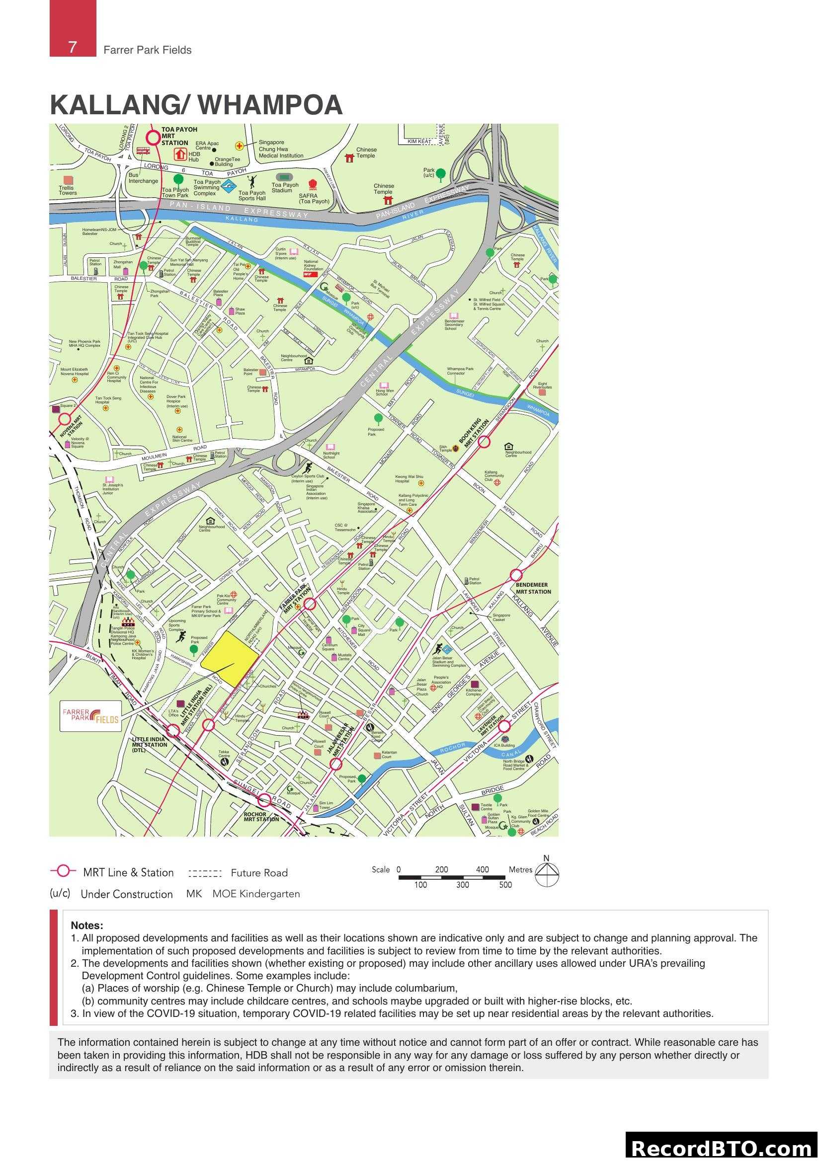 KALLANG/ WHAMPOA Location Map (Farrer Park Fields)
