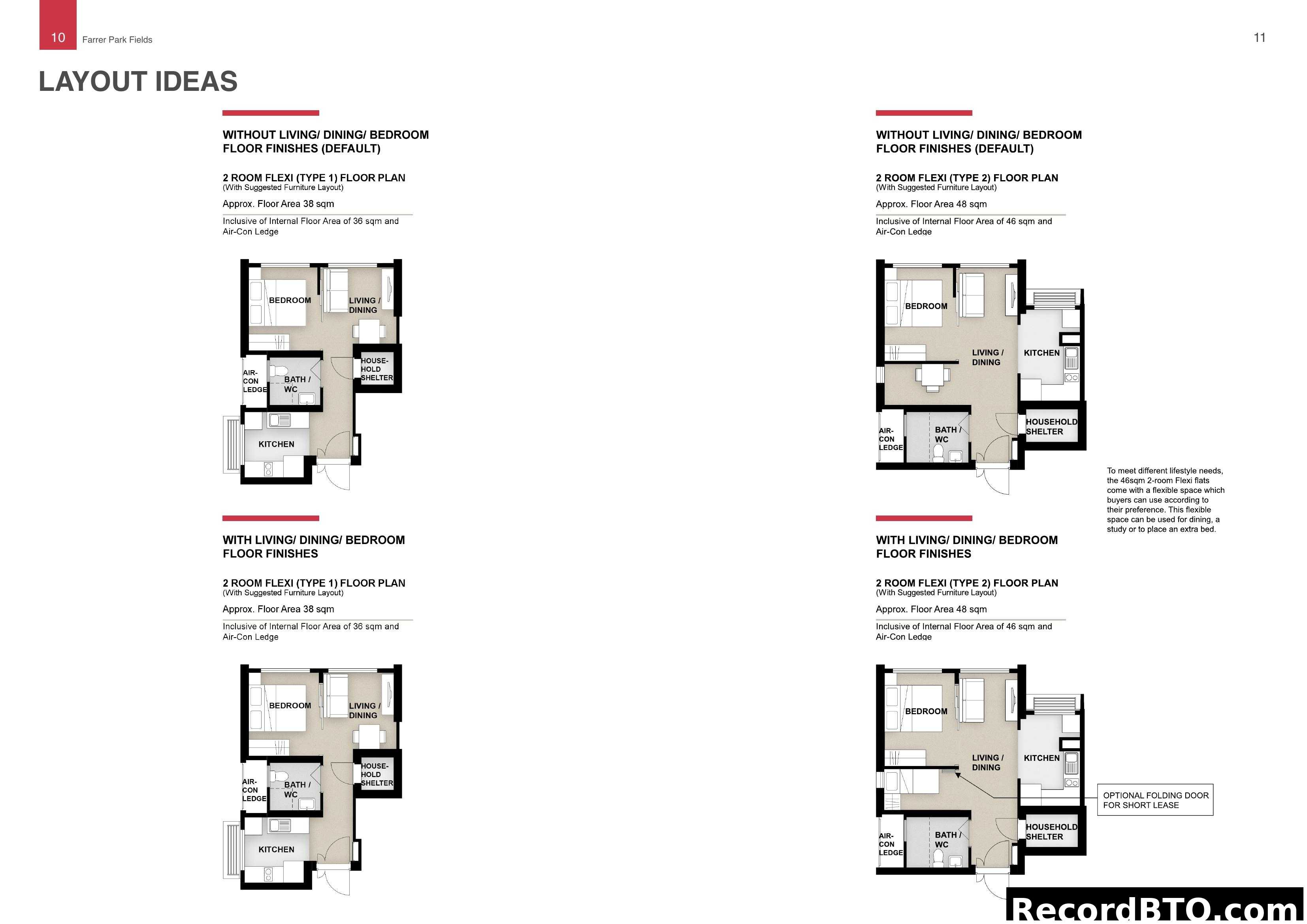 Farrer Park Fields - 2-Room Flexi Layout Ideas