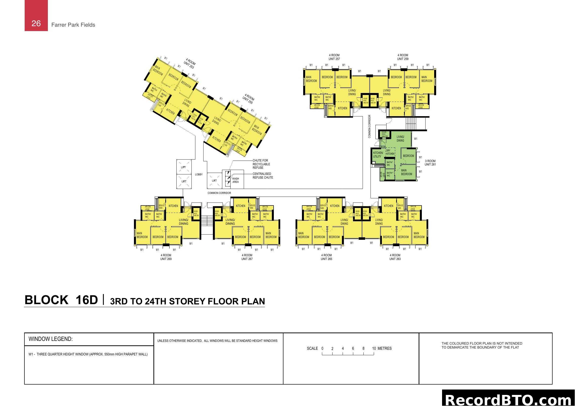 Farrer Park Fields Block 16D Floor Plan (3rd-24th Storey)
