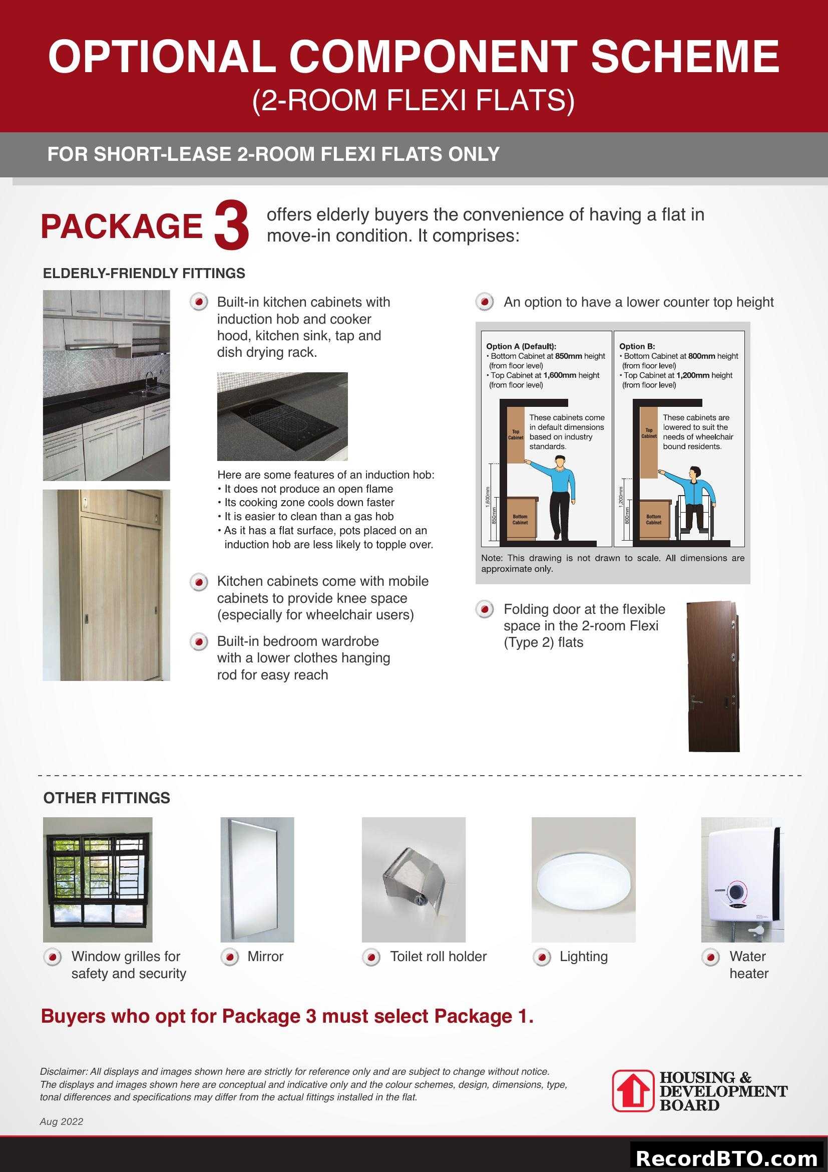 Optional Component Scheme Package 3 for 2-Room Flexi Flats