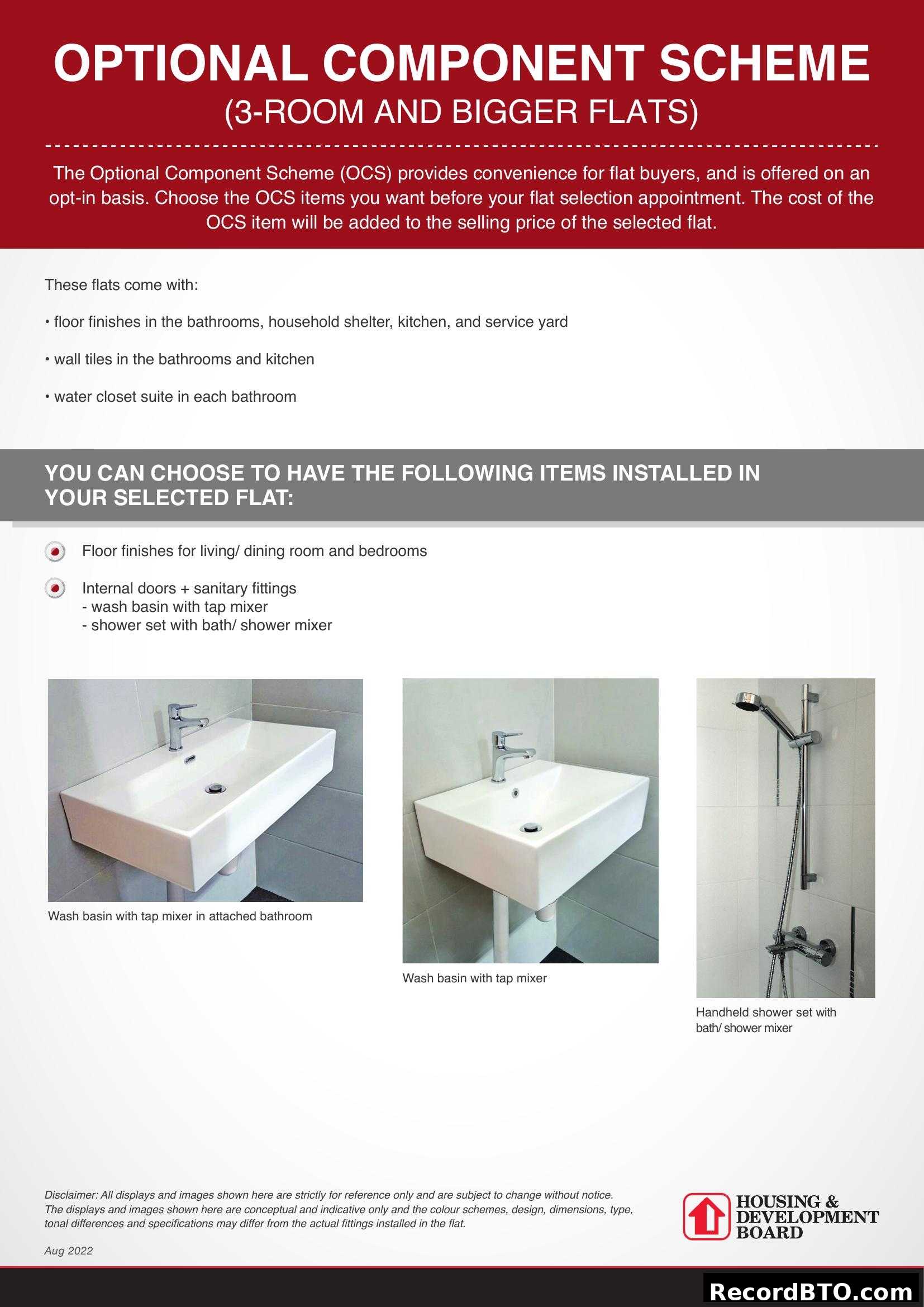 Optional Component Scheme (OCS) for 3-room and Bigger Flats