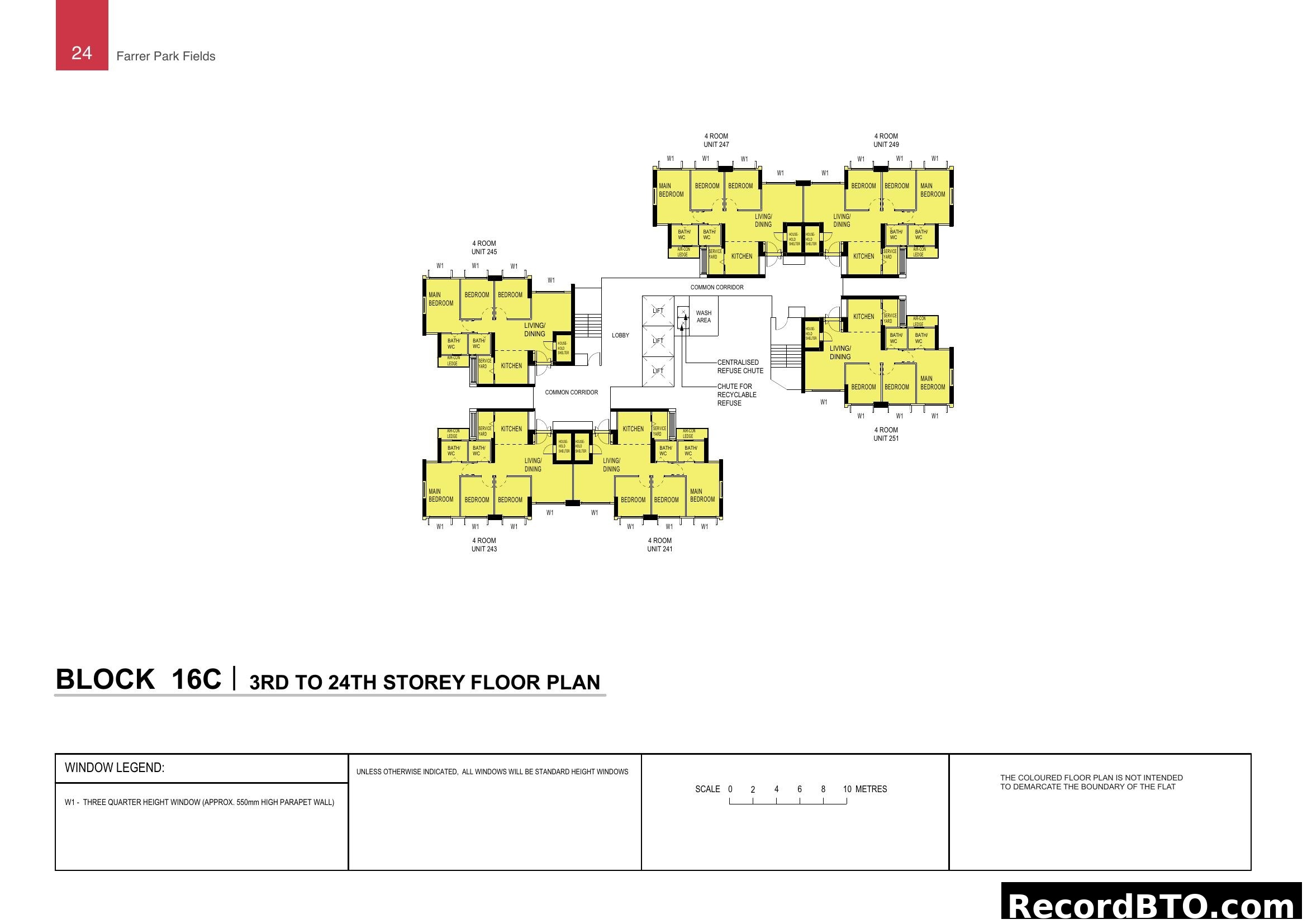 Block 16C 3rd to 24th Storey Floor Plan