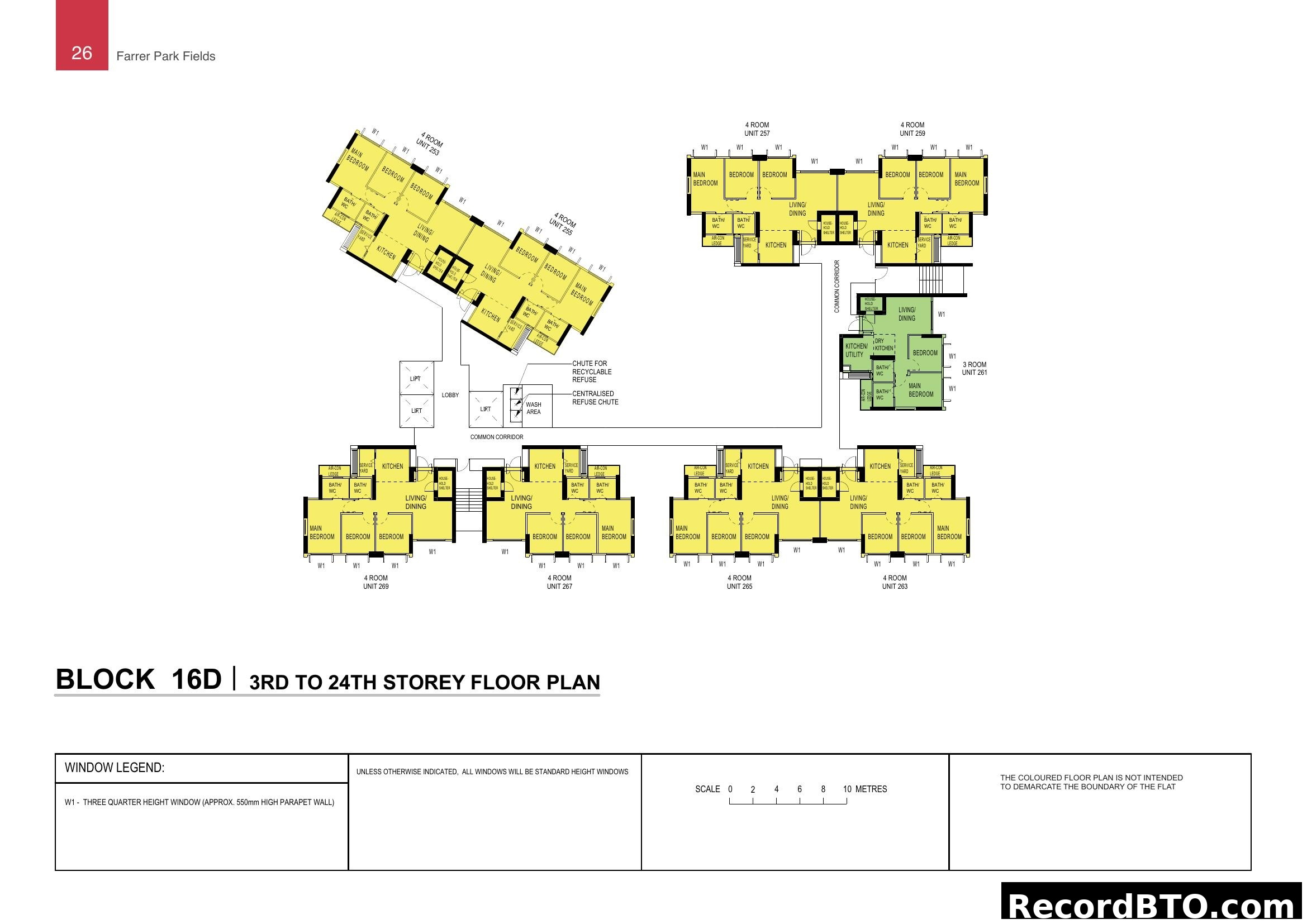 Farrer Park Fields Block 16D Floor Plan (3rd-24th Storey)