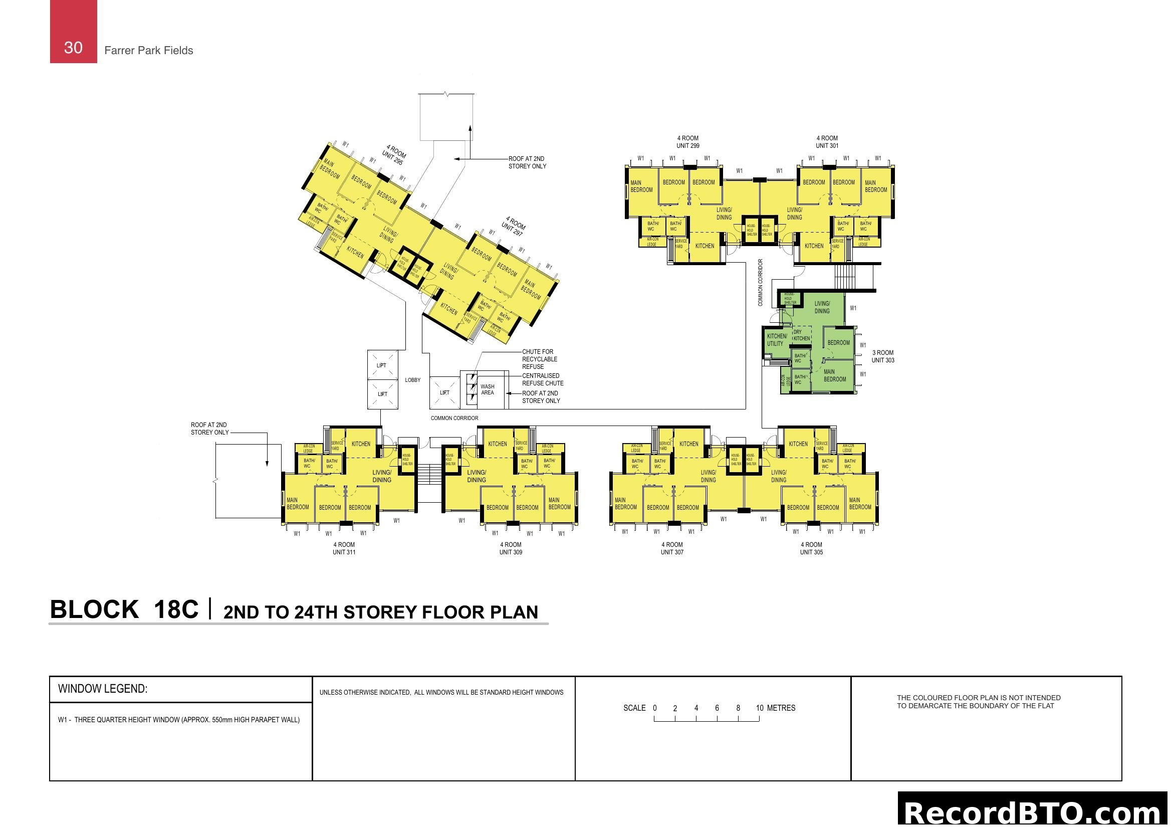 Farrer Park Fields Block 18C 2nd to 24th Storey Floor Plan