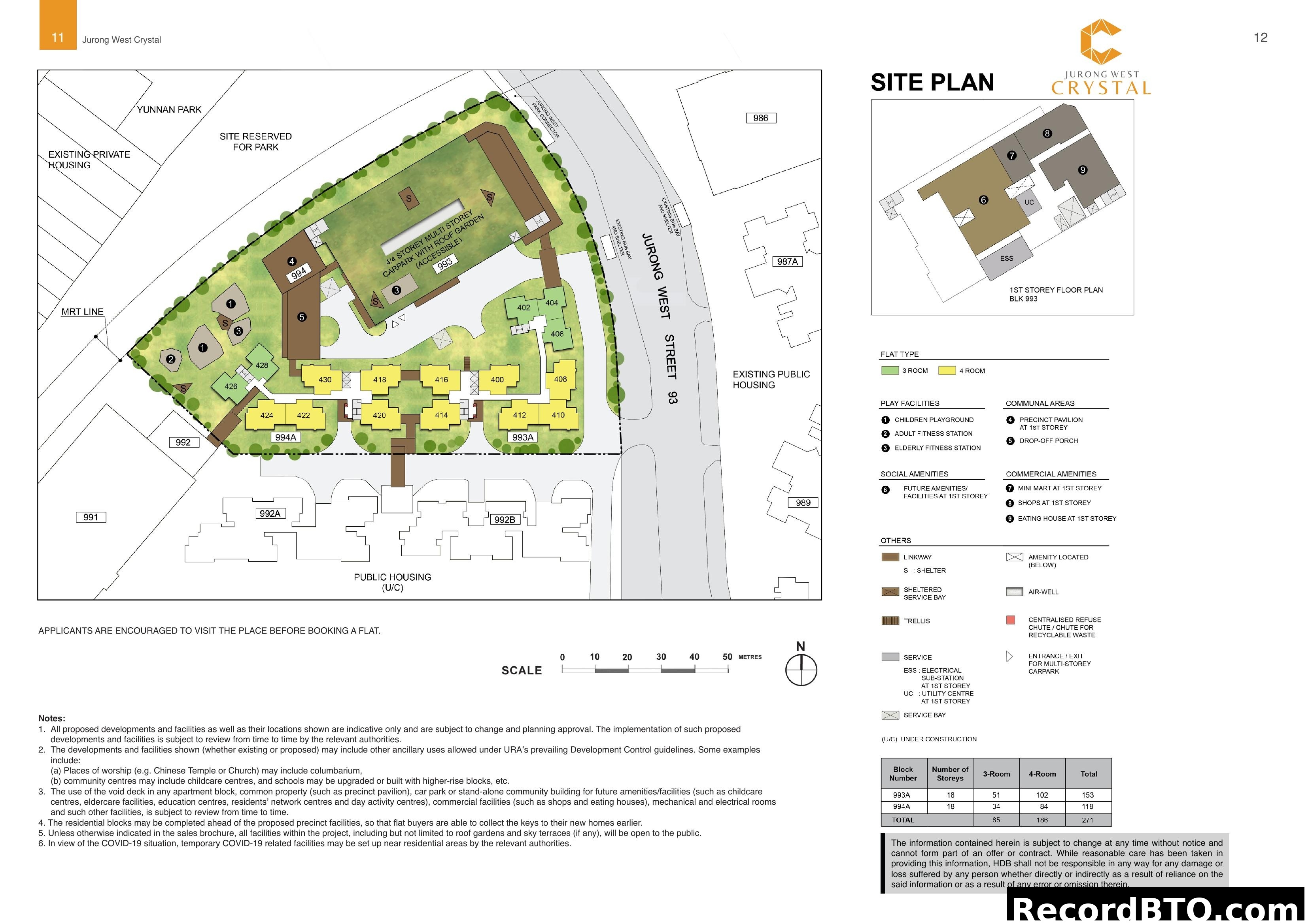 Jurong West Crystal Site Plan and Amenities