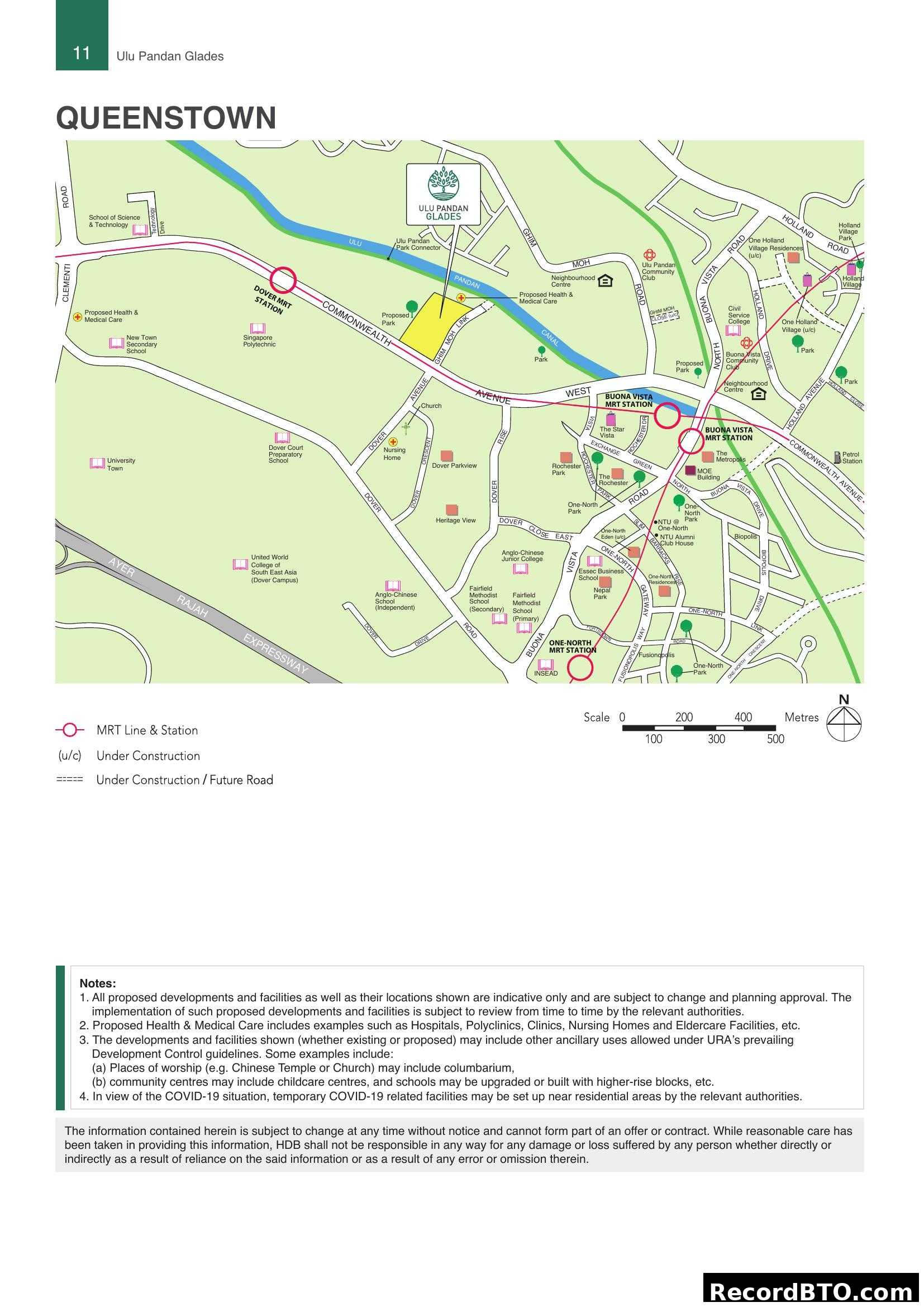 Queenstown Ulu Pandan Glades Location Map
