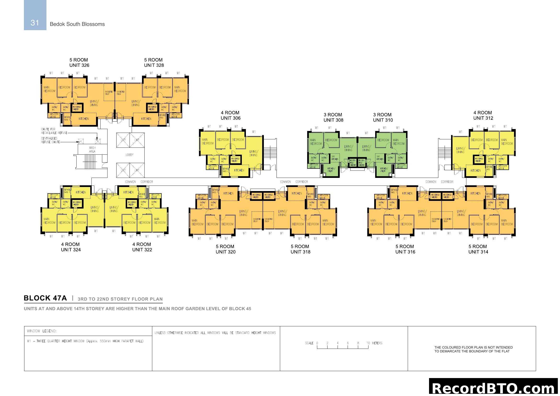 Bedok South Blossoms Block 47A Floor Plan (3rd-22nd Storey)