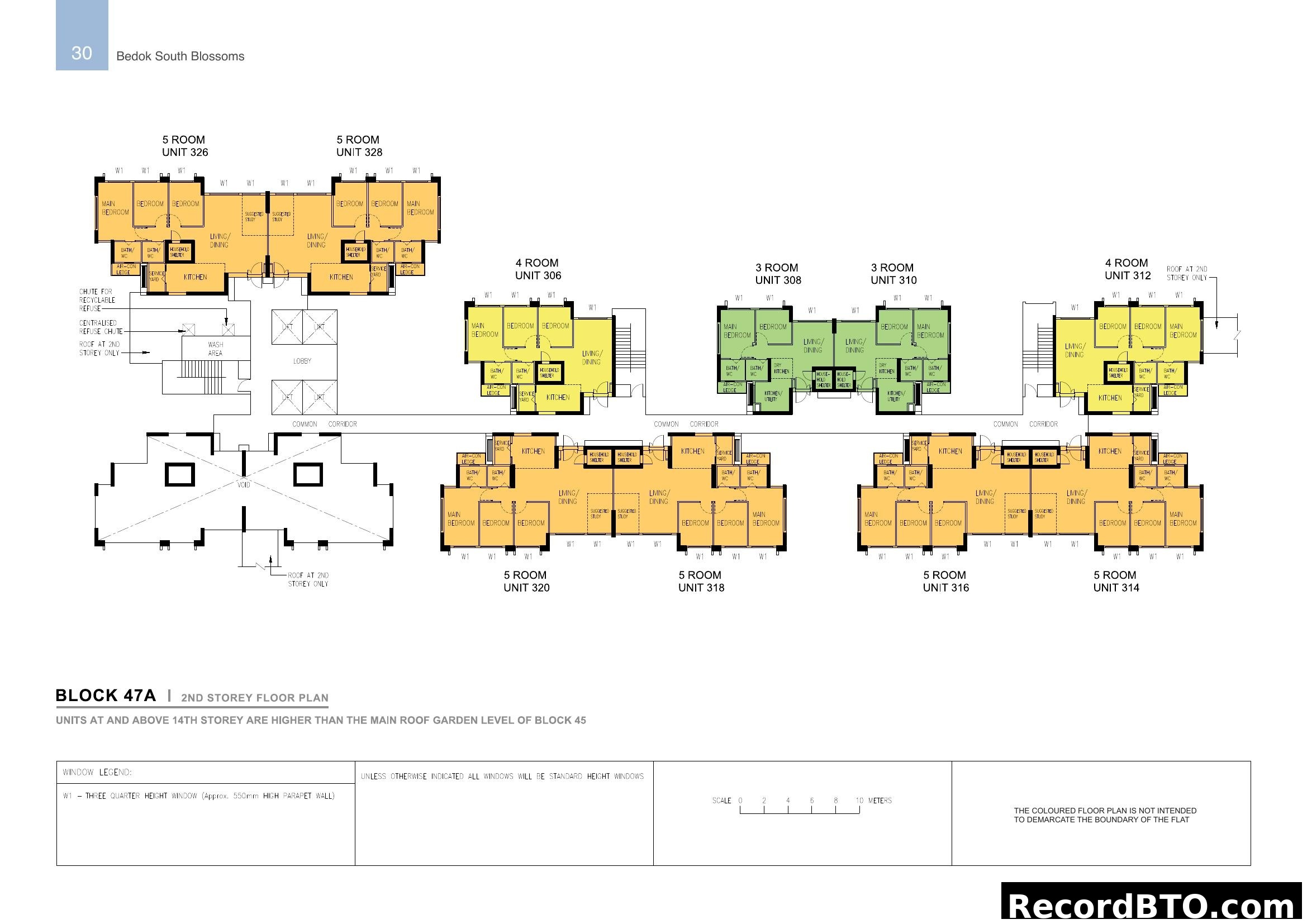 Bedok South Blossoms Block 47A 2nd Storey Floor Plan