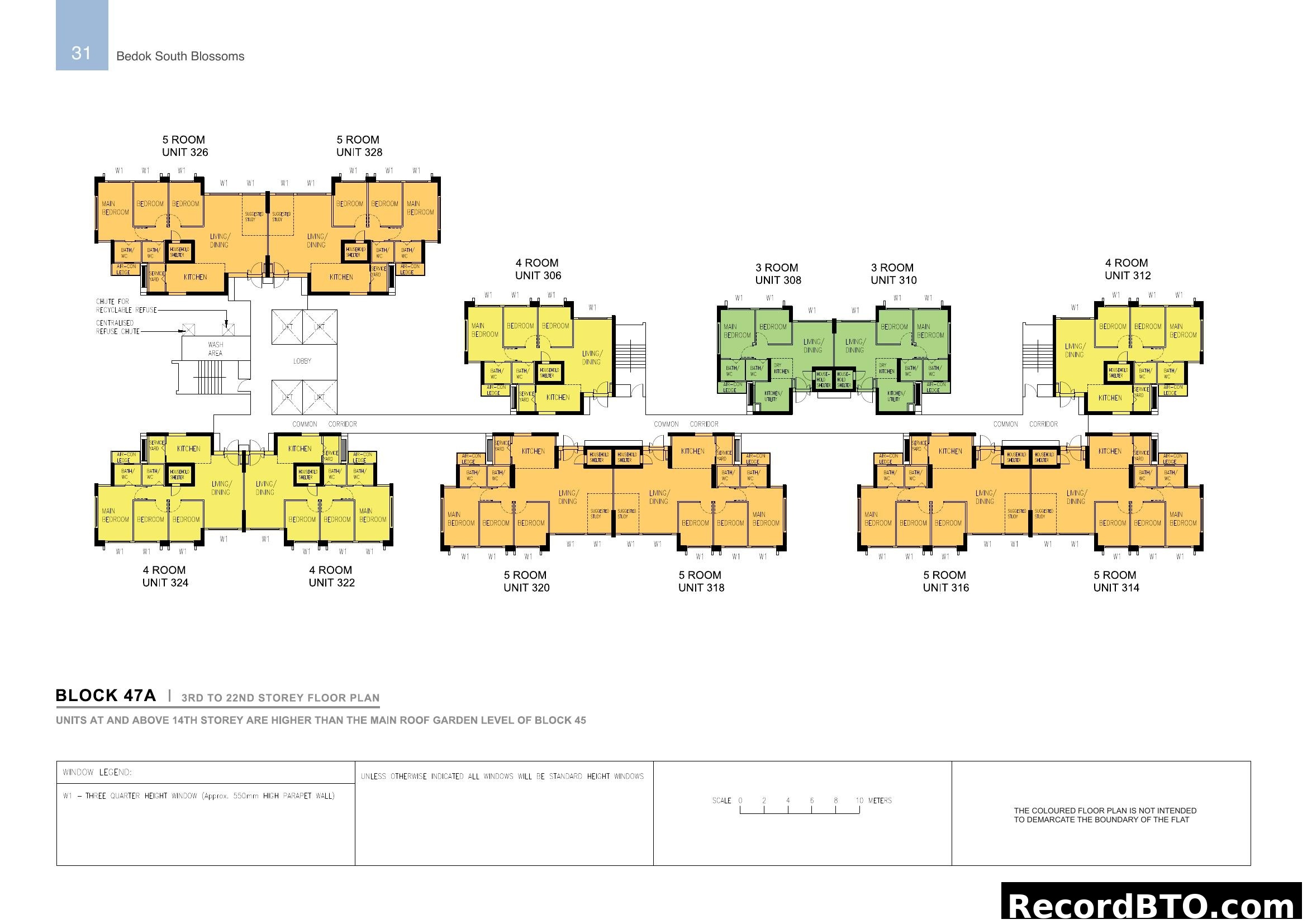 Bedok South Blossoms Block 47A Floor Plan (3rd-22nd Storey)