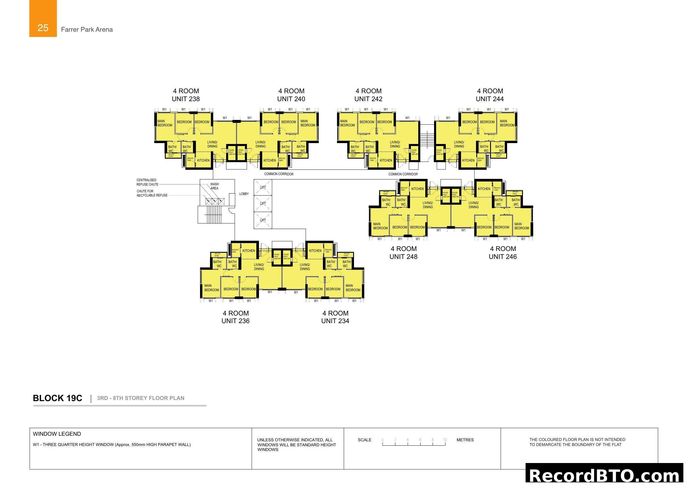 Farrer Park Arena Blk 19C 3rd-8th Storey Floor Plan