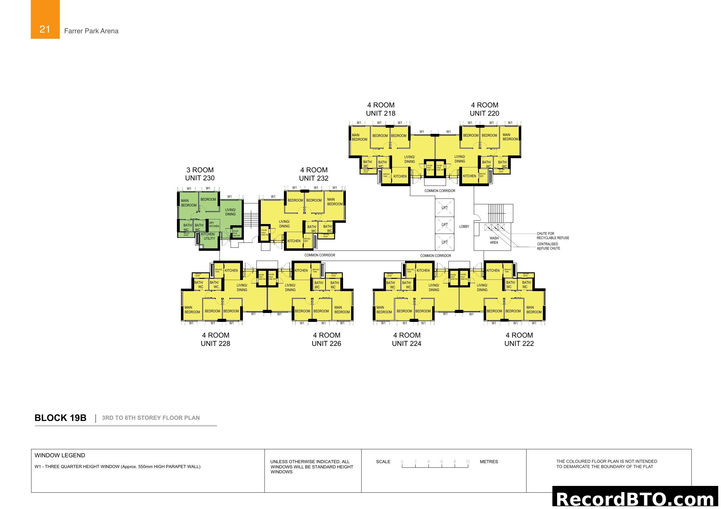 Farrer Park Arena Block 19B 3rd to 8th Storey Floor Plan