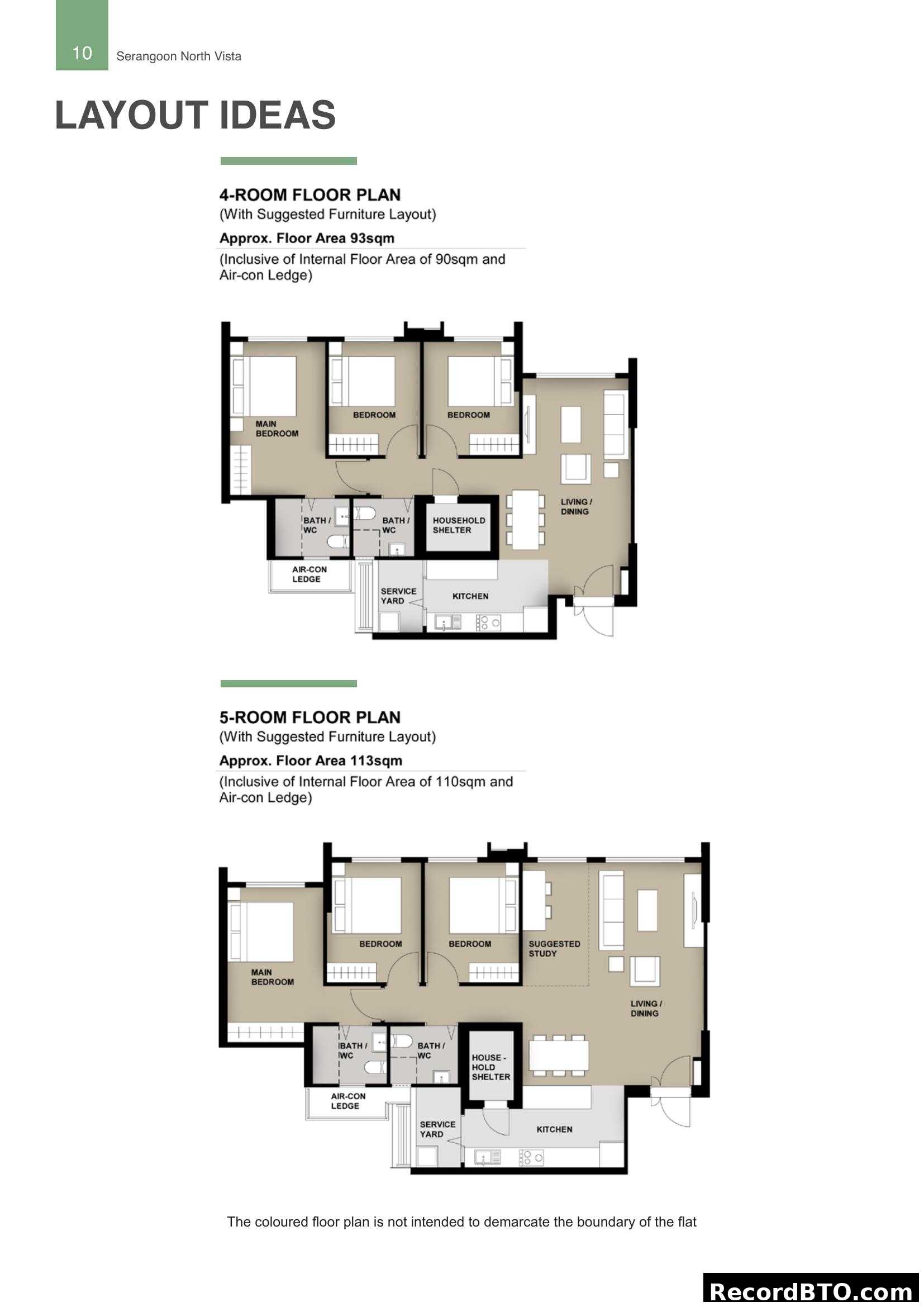 Serangoon North Vista 4 & 5-Room Floor Plans