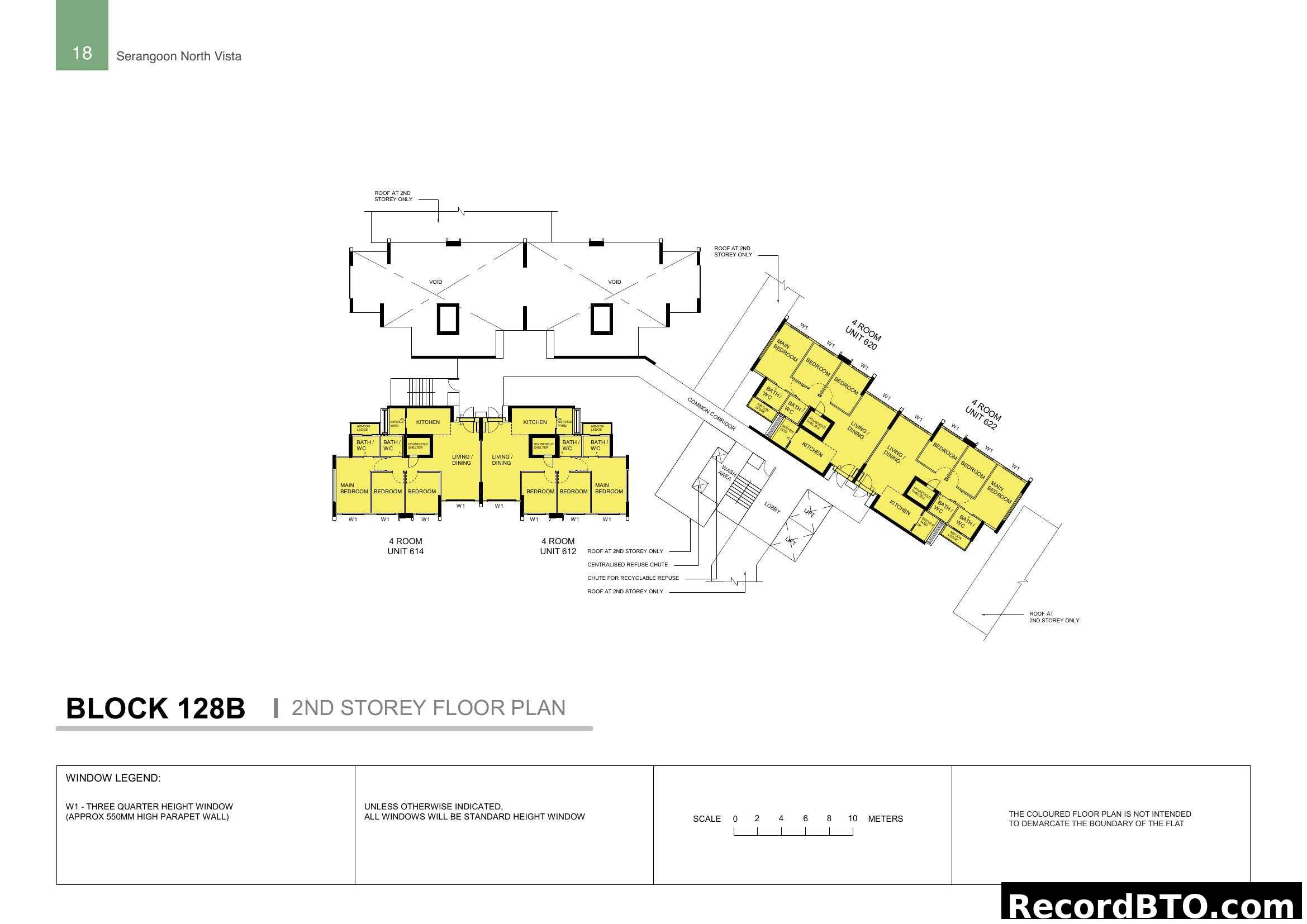 Block 128B 2nd Storey Floor Plan (4-Room Units)