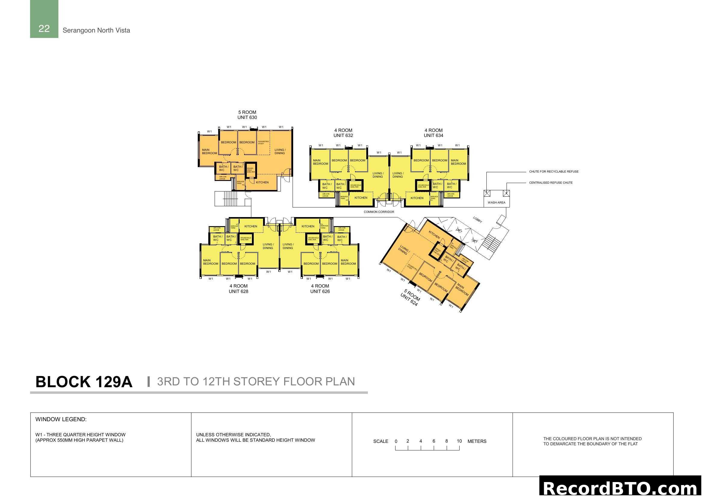 Block 129A 3rd to 12th Storey Floor Plan
