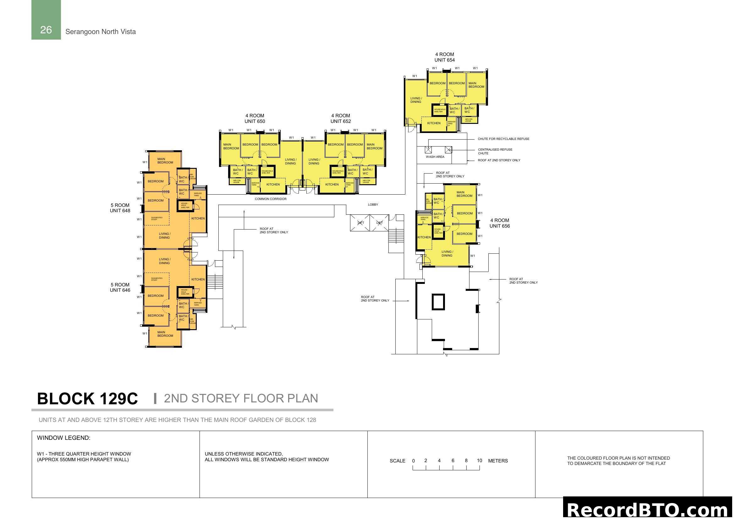 Floor Plans for Block 129C, 2nd Storey
