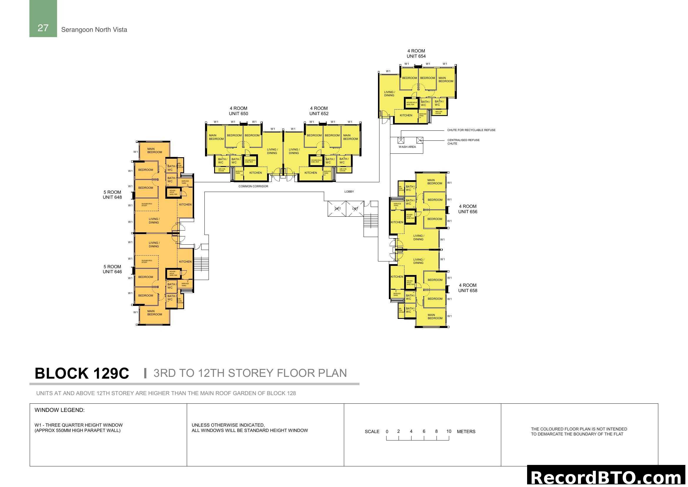 Serangoon North Vista Block 129C Floor Plan (3rd-12th Storey)