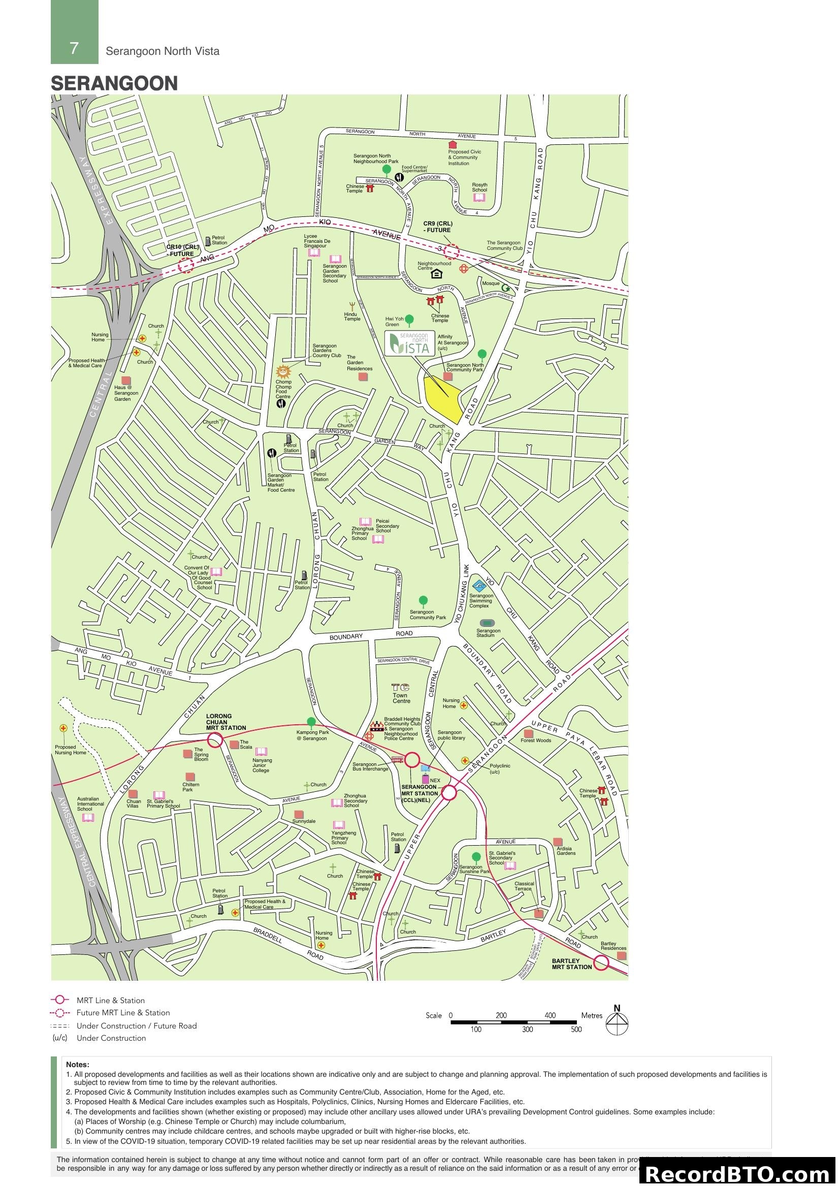 Serangoon North Vista & Serangoon Area Location Map