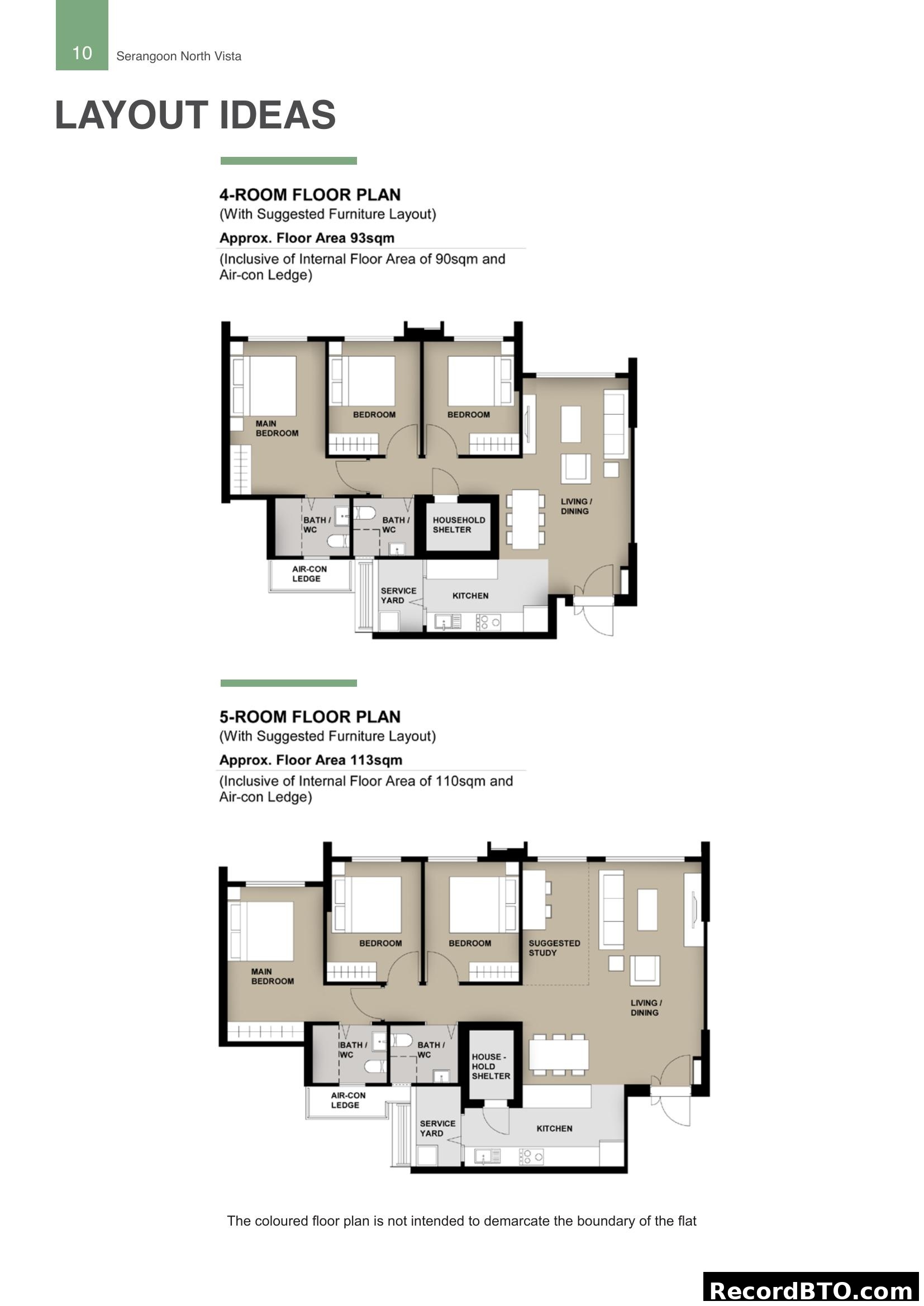 Serangoon North Vista 4 & 5-Room Floor Plans