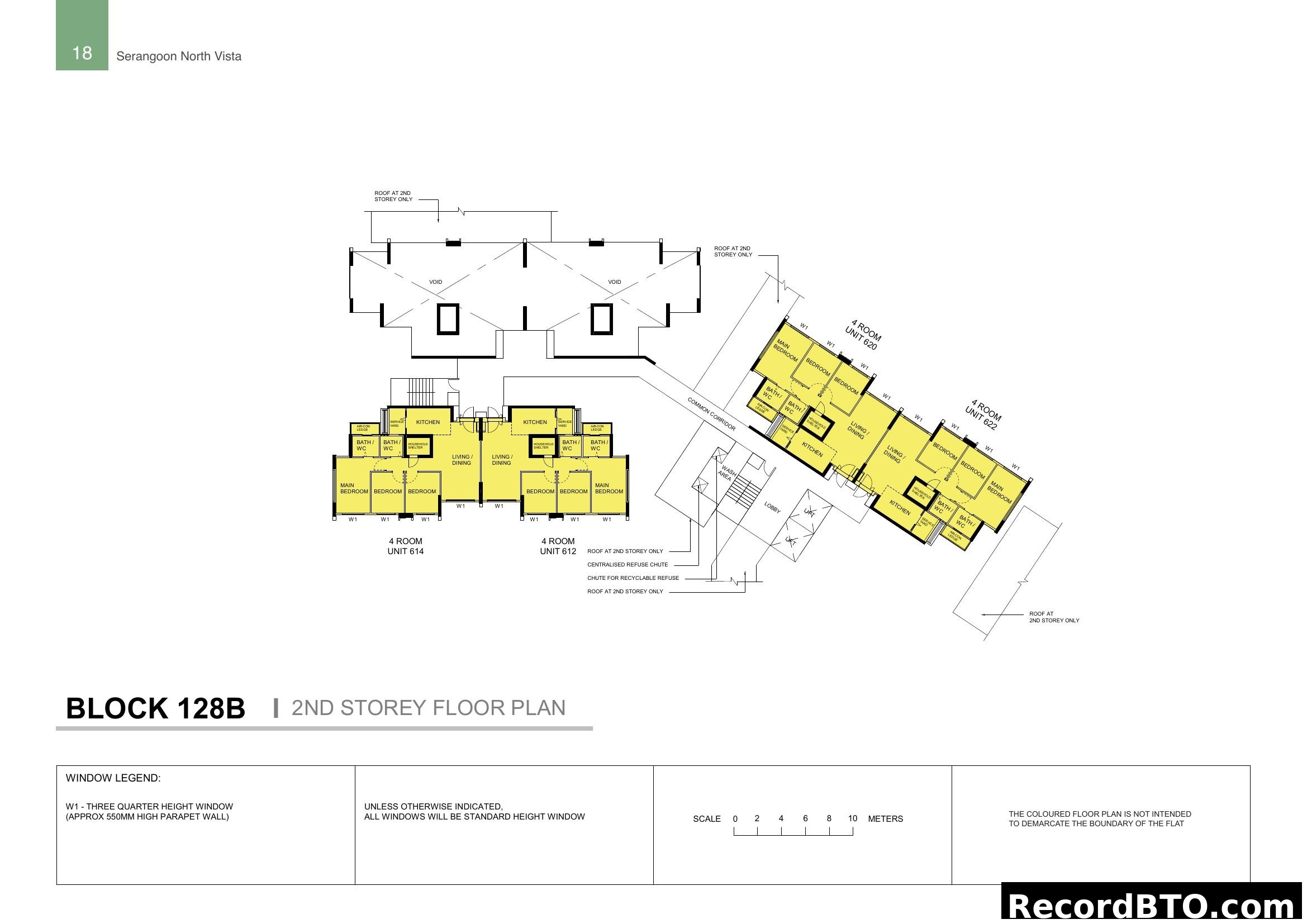 Block 128B 2nd Storey Floor Plan (4-Room Units)