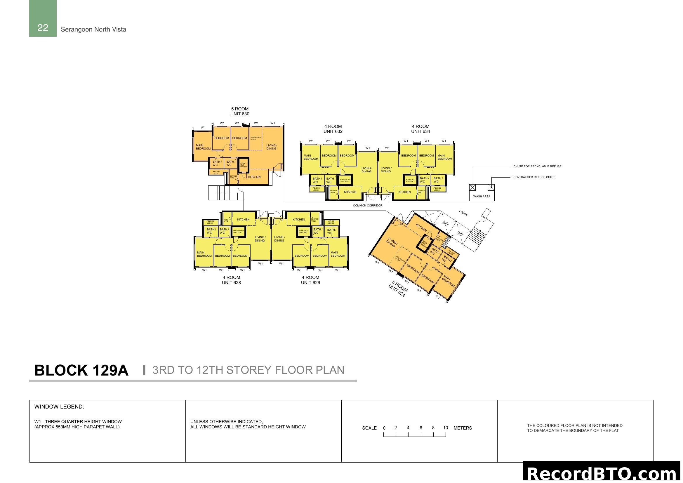Block 129A 3rd to 12th Storey Floor Plan