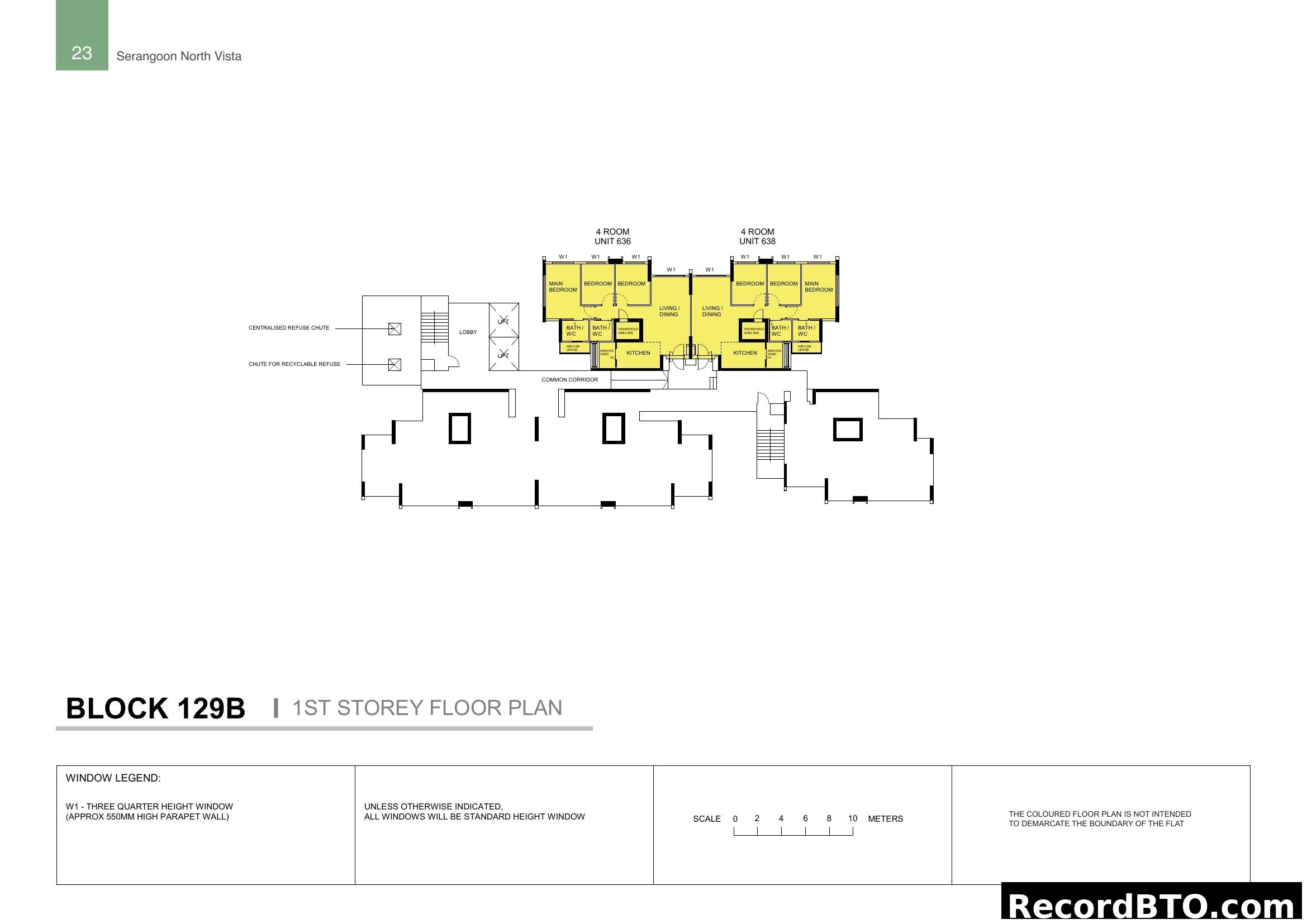 Block 129B 1st Storey Floor Plan (Units 636 & 638)