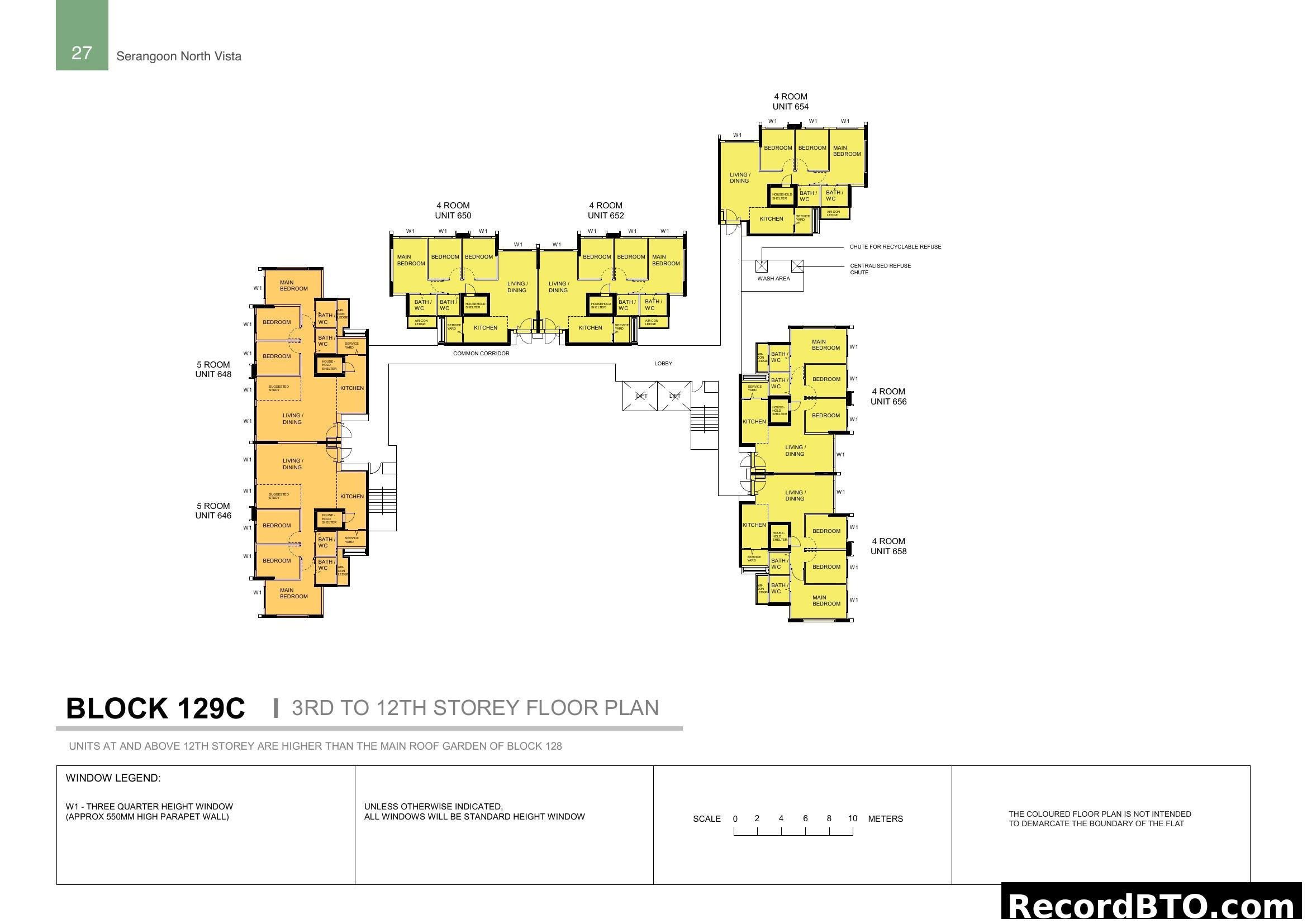 Serangoon North Vista Block 129C Floor Plan (3rd-12th Storey)
