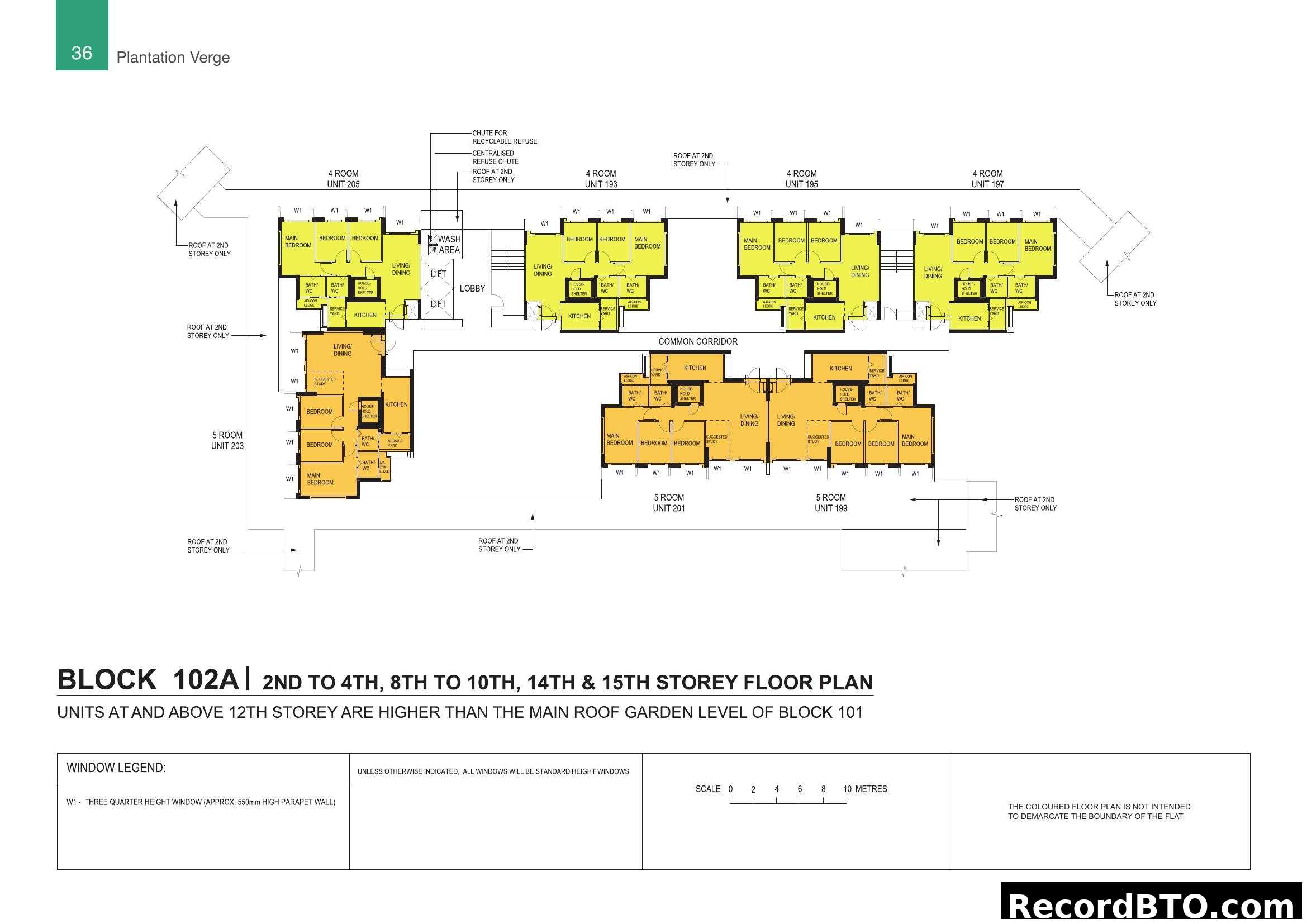 Block 102A Floor Plan - 2nd to 4th, 8th to 10th, 14th & 15th Storey