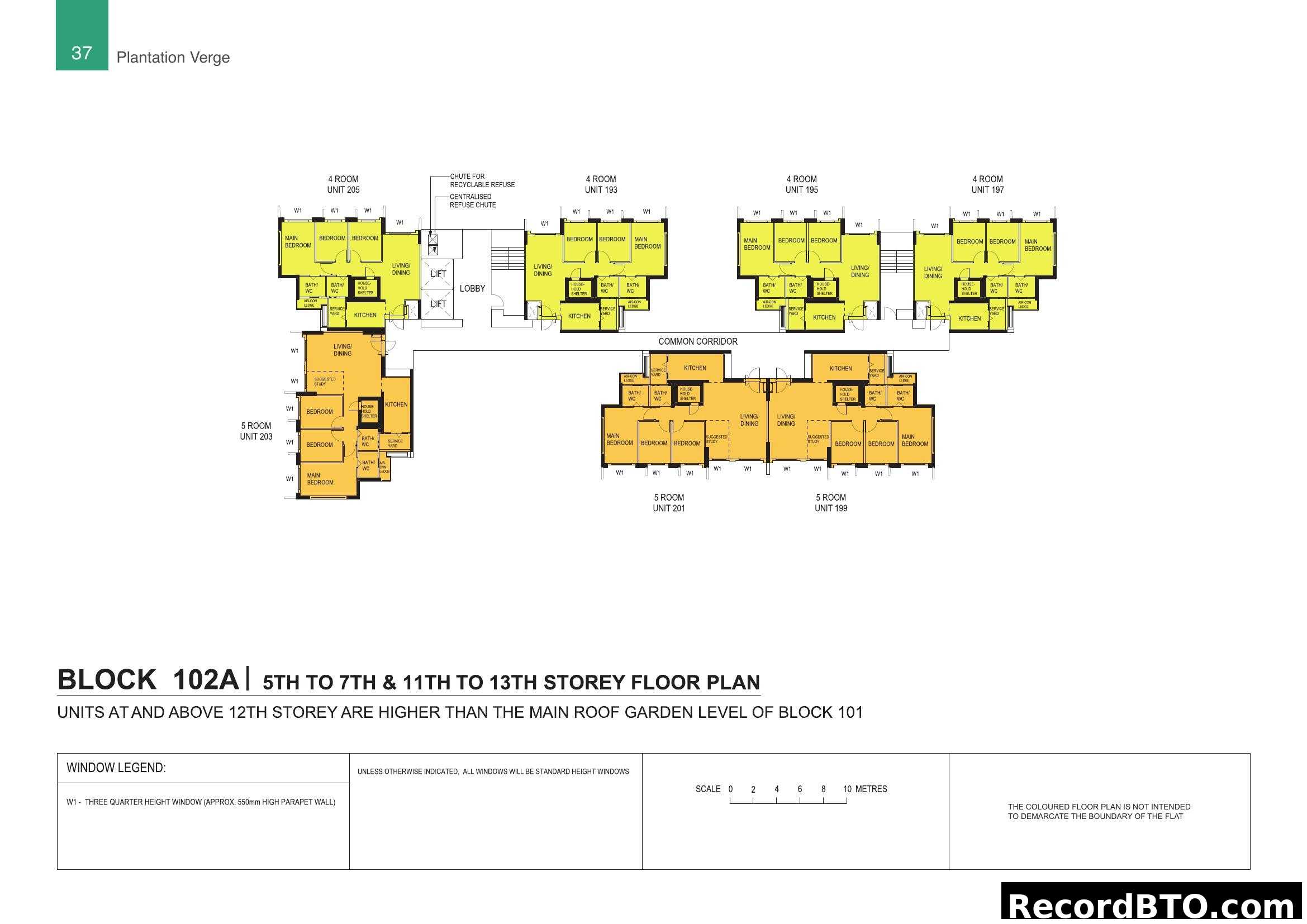 Block 102A Floor Plan (5th-7th & 11th-13th Storeys)