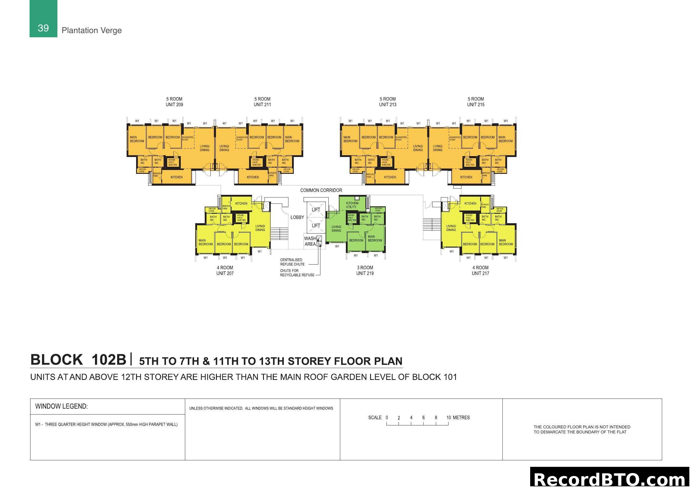 Plantation Verge Block 102B Floor Plan (5th-7th, 11th-13th Storey)