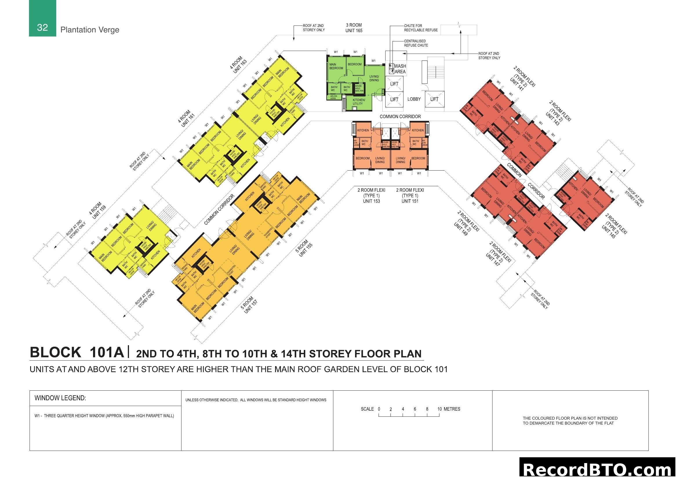 Block 101A Floor Plan (2nd-4th, 8th-10th, 14th Storey)