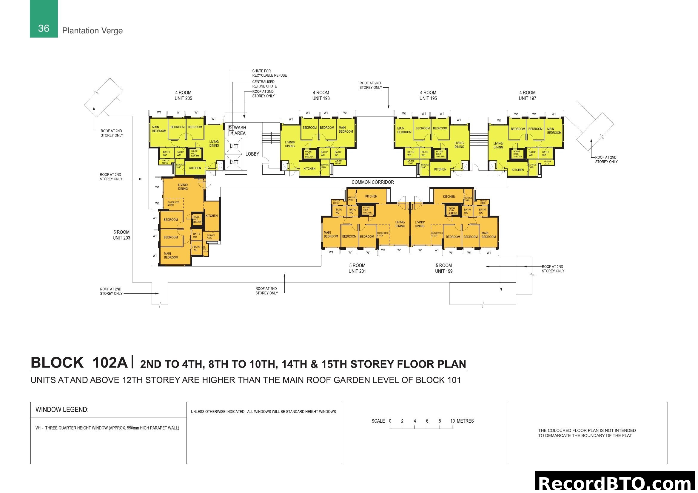 Block 102A Floor Plan - 2nd to 4th, 8th to 10th, 14th & 15th Storey