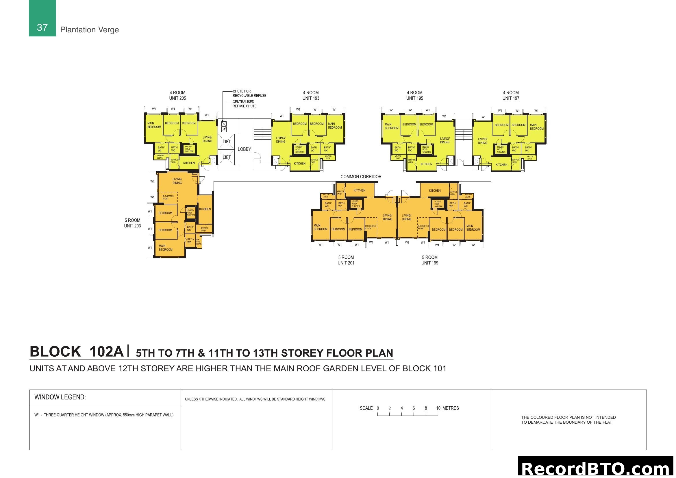 Block 102A Floor Plan (5th-7th & 11th-13th Storeys)