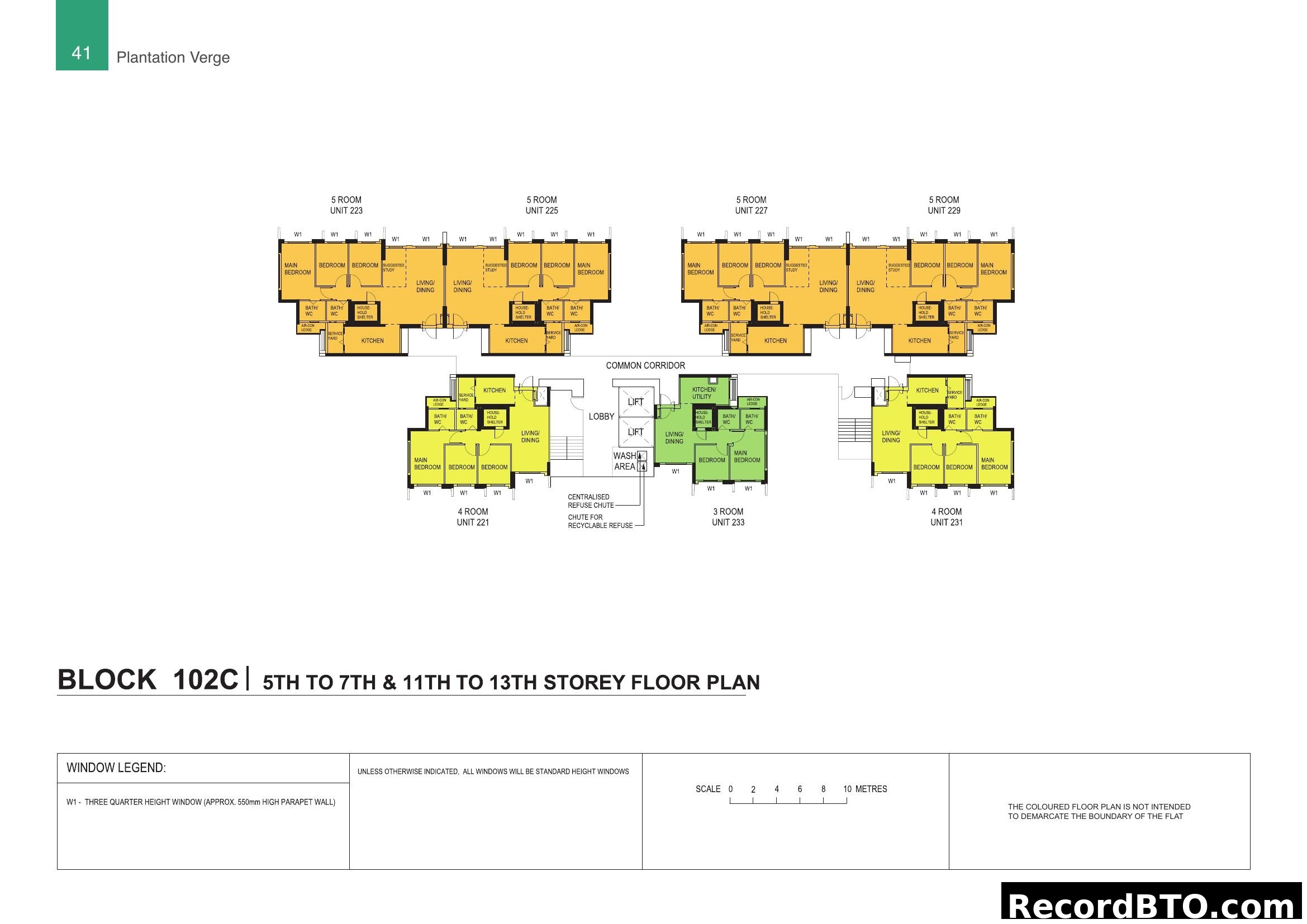 Block 102C 5th-7th & 11th-13th Storey Floor Plan